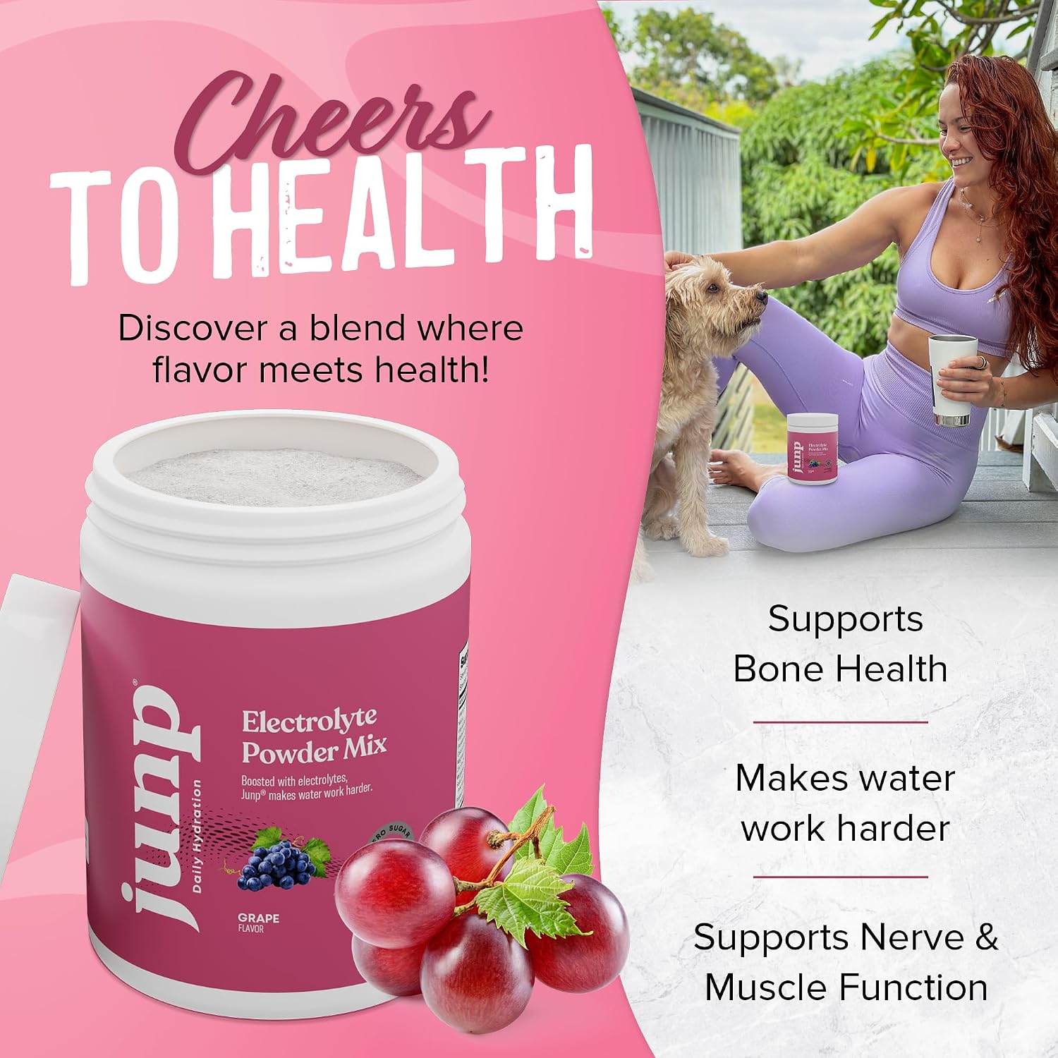 JUNP Electrolytes Powder No Sugar No Carbs – Lemonade Keto Electrolyte Drink Mix - Potassium & Salt Hydration Powder Electrolytes - Zero Calorie