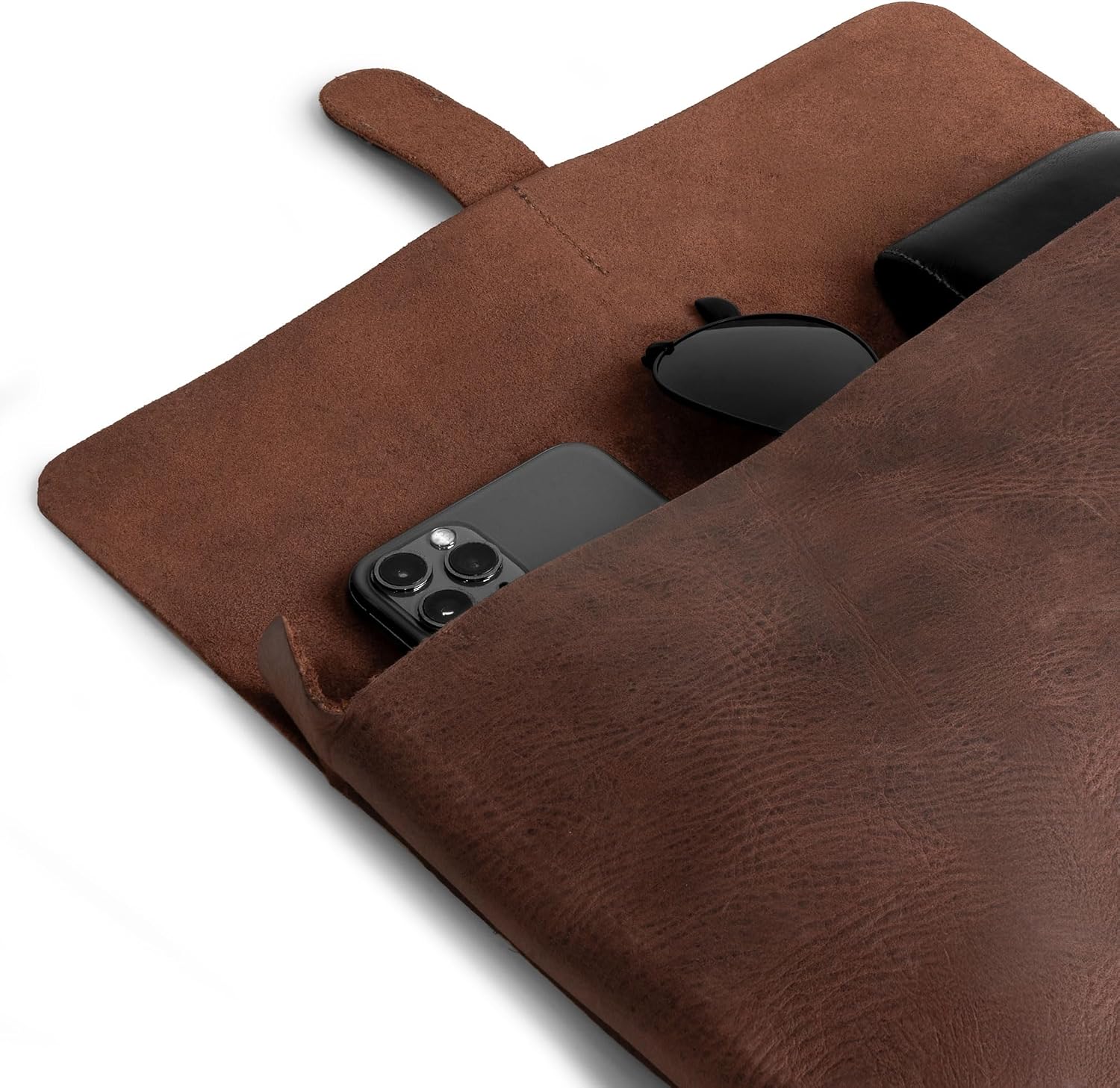 Hide & Drink, Female Clutch Bag, Vintage Handbag, Accessory Organizer, Phone Bag, Night Case, Full Grain Leather, Handmade, Bourbon Brown