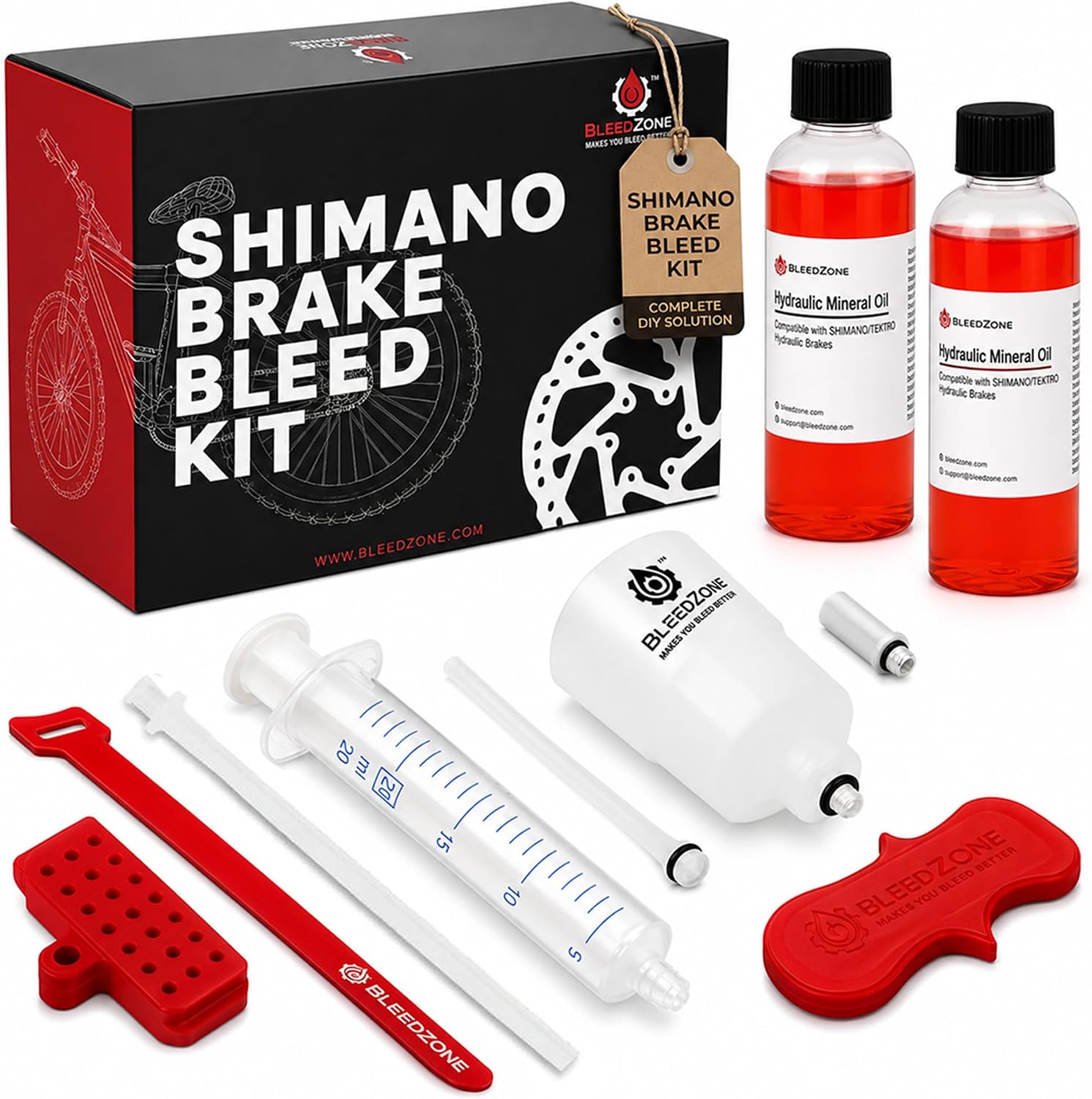 BleedZone Shimano Hydraulic Brake Bleed Kit with Mineral Oil