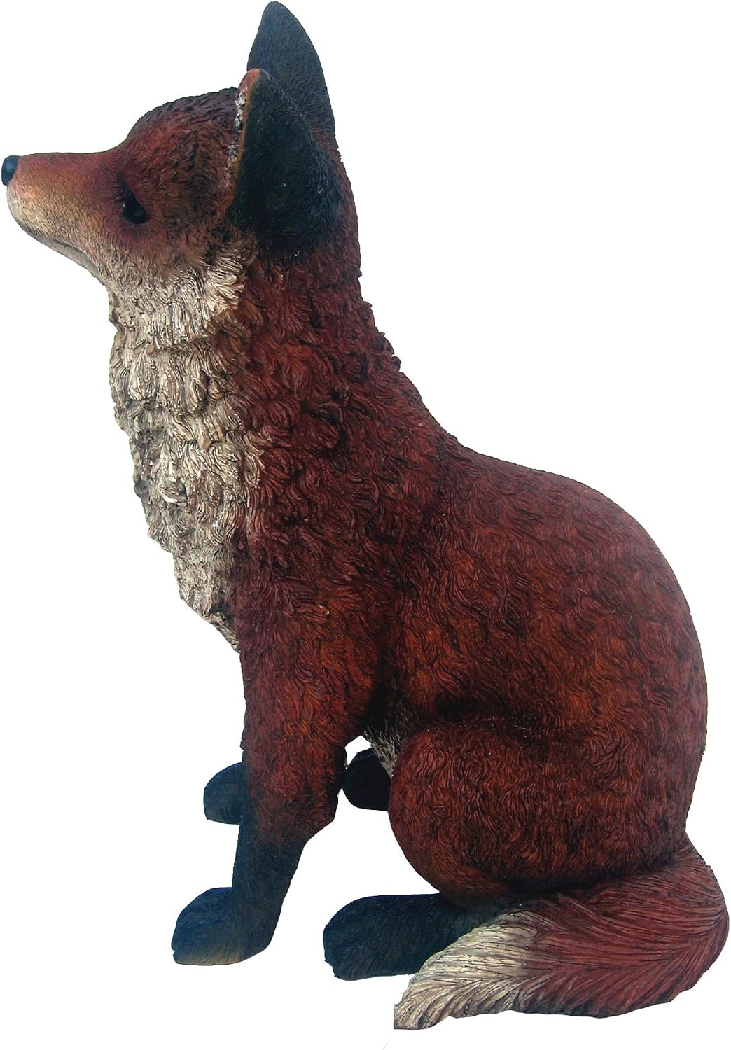 Fox L Red/White Statue by Michael Carr Designs - Outdoor Fox Figurine for gardens, patios and lawns (508007A) , Gray , Large