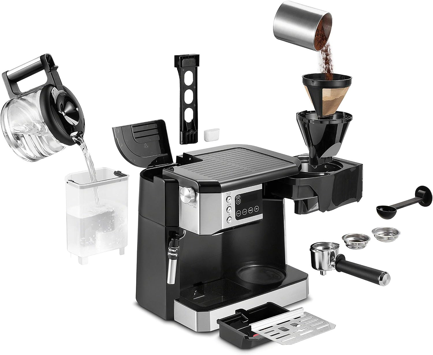 De'Longhi Stilosa Compact Manual Espresso Machine, Manual Milk Frother