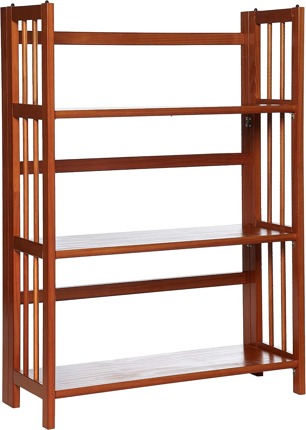 Casual Home 3-Shelf Folding Stackable Bookcase (27.5" Wide)-Walnut