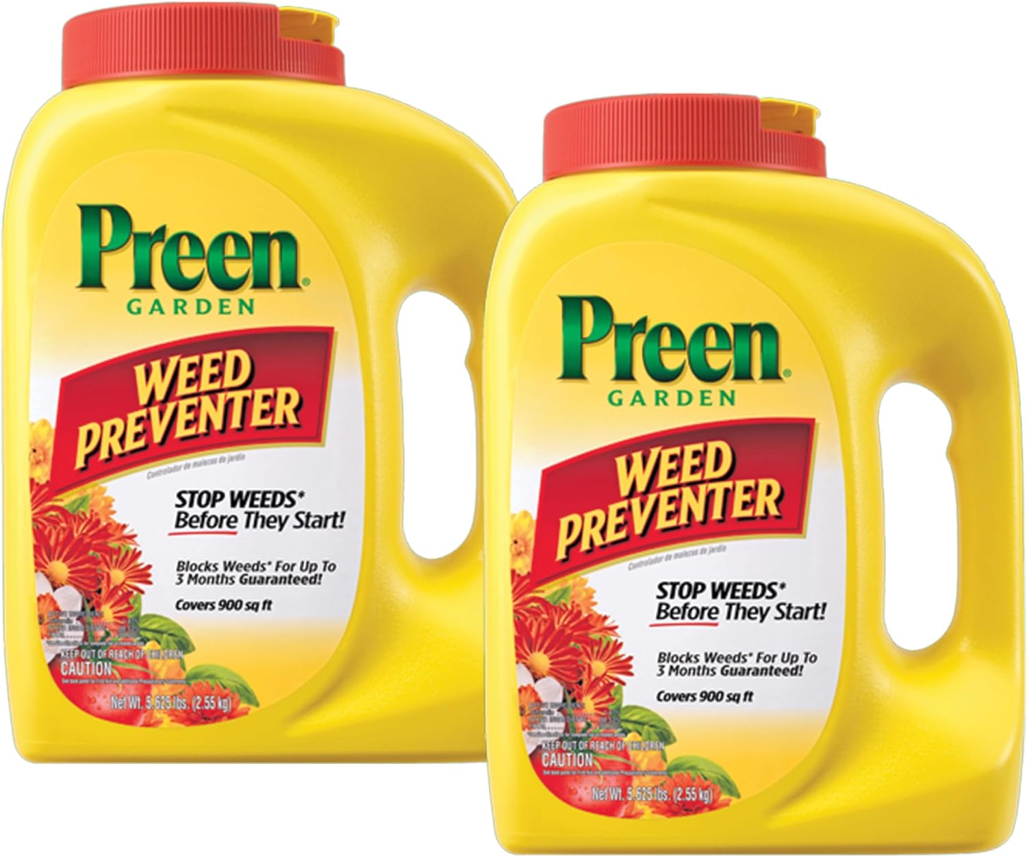 Preen Garden Weed Preventer 16 lb. Drum, Covers 2,560 sq. ft. | Pre Emergent Weed Control for Flower and Vegetable Gardens - Prevents weeds up to 3 months - Safe for use around 200 plants