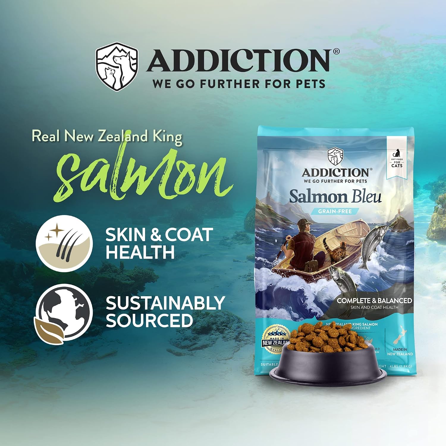 Addiction Viva La Venison Grain-Free Dry Cat Food - with Premium Venison to Support Muscle Development & Maintenance - High-Protein Recipe with Chicken & Low Carb - Made in New Zealand - 4lbs