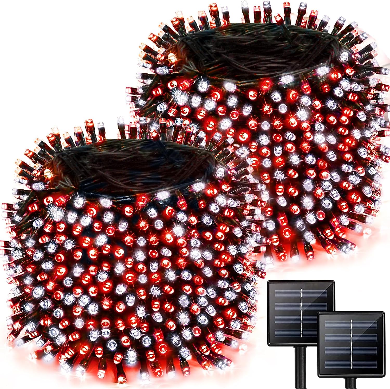 Solar String Lights Outdoor 2 Pack 170FT 480 LED Christmas Light Warm White