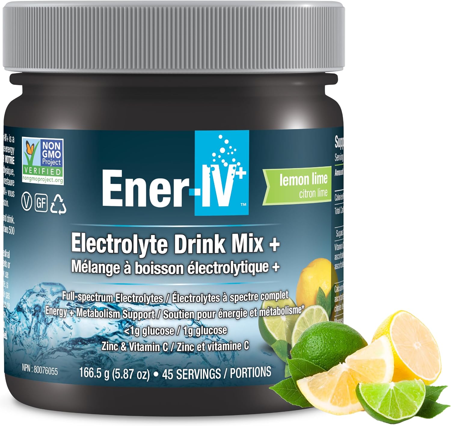 Ener-IV Electrolyte Drink Mix, Natural Flavors - Mixed Berry, 45 Servings