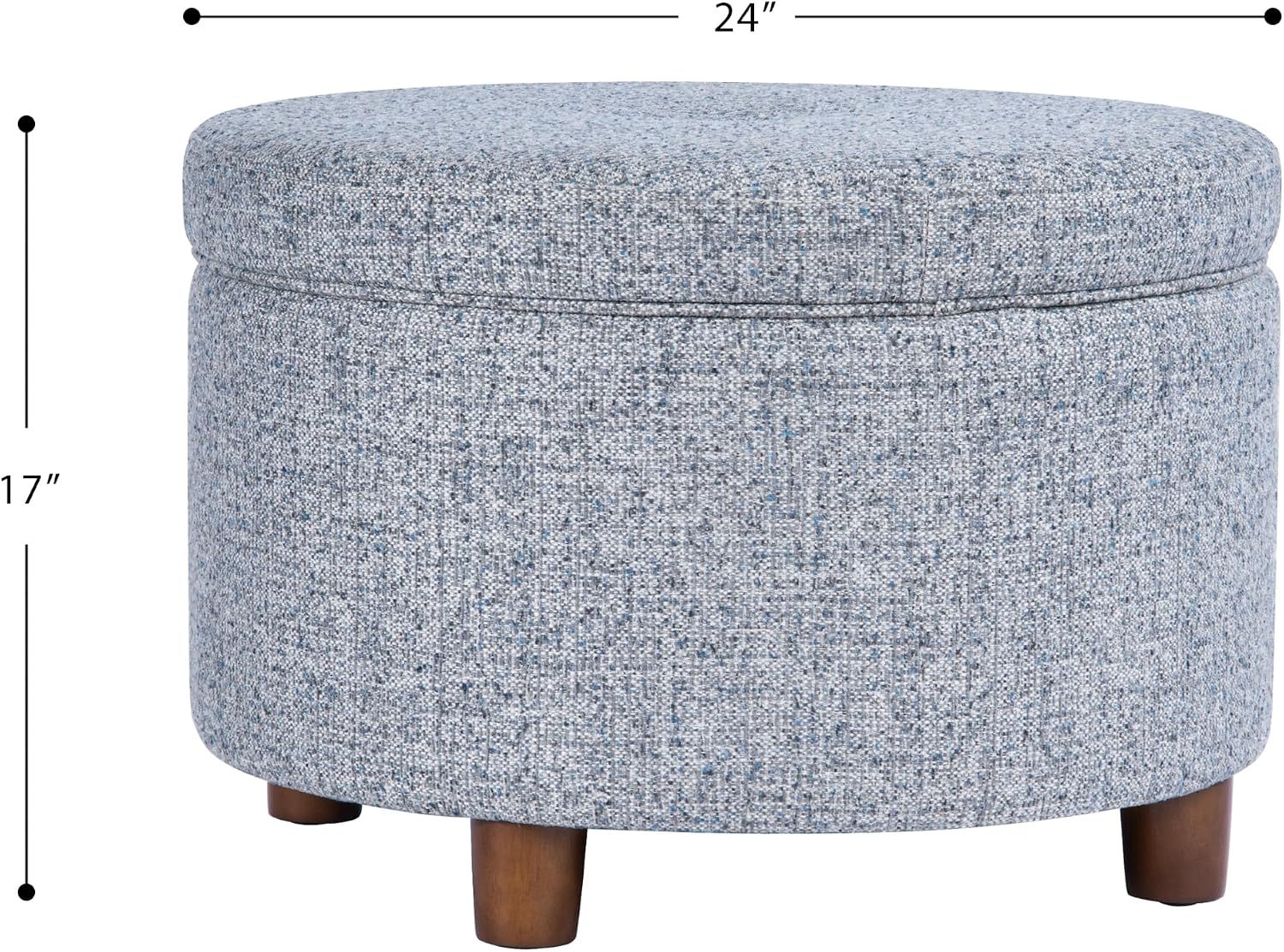HomePop 24" Large Leatherette Storage Ottoman - Distressed Brown Faux Leather