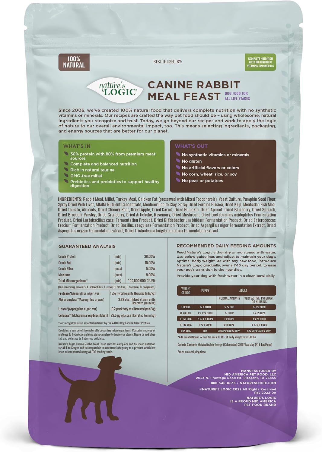 NATURE'S LOGIC Dry Dog Food - Beef Meal Feast Dry Kibble, 13 lb