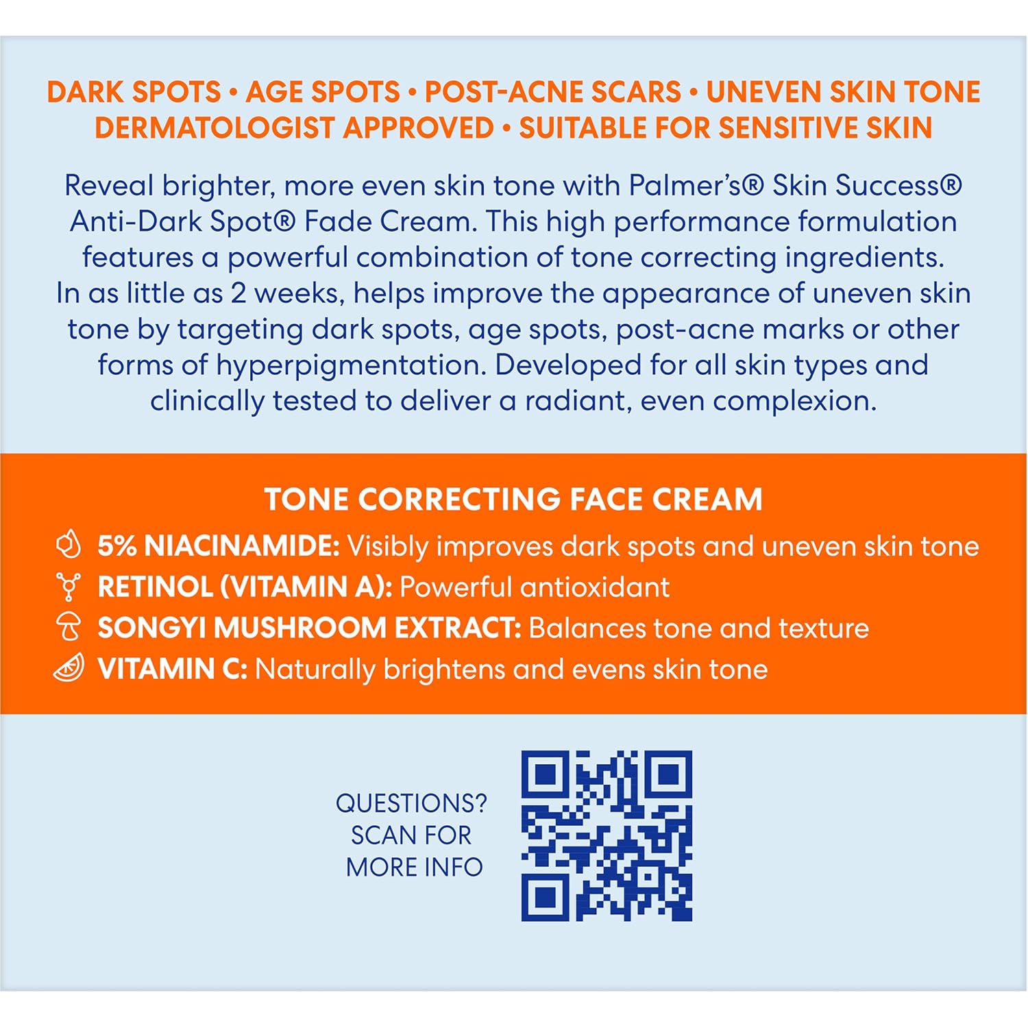 Palmer's Anti Dark Spot Face Cream with Vitamin E & Niacinamide (2.7 Oz) | Fade Cream Helps Reduce Dark Spots and Age Spots