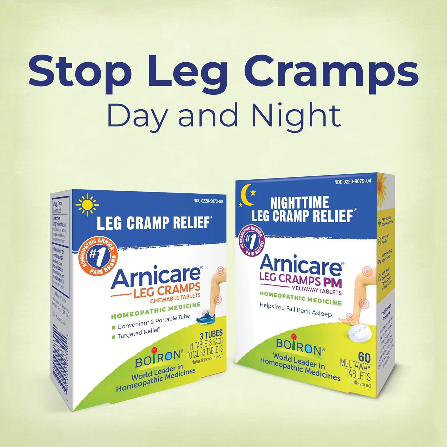 Boiron Arnicare Leg Cramps for Day and Night Relief from Cramping and Stiffness in Feet or Calves - 33 Tablets