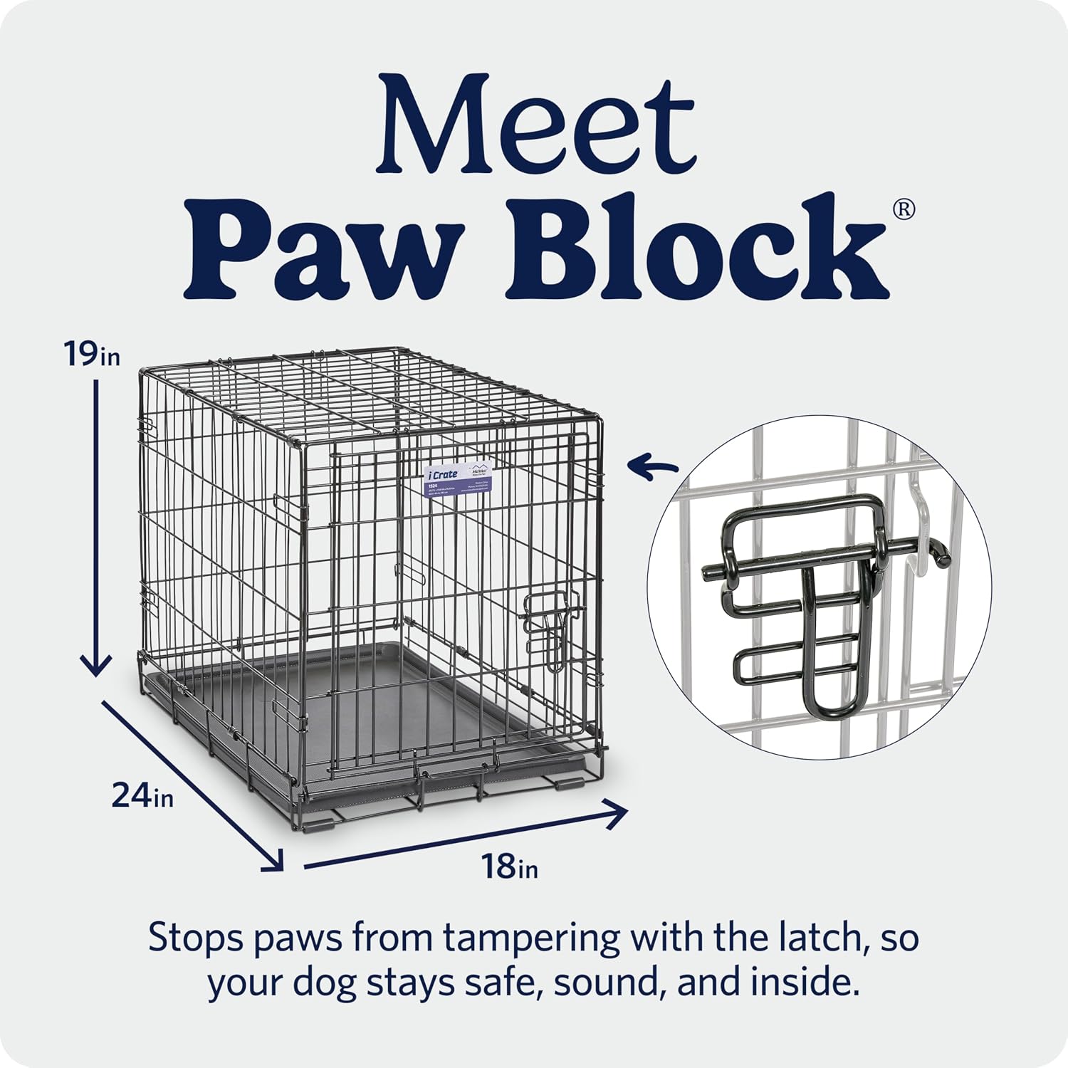 MidWest Homes for Pets 48-Inch iCrate for Extra-Large Breeds, 90-110 lbs, Single Door Folding Dog Crate with Divider Panel, Leak-Proof Tray & Secure Latches, Portable, Durable & Easy to Assemble
