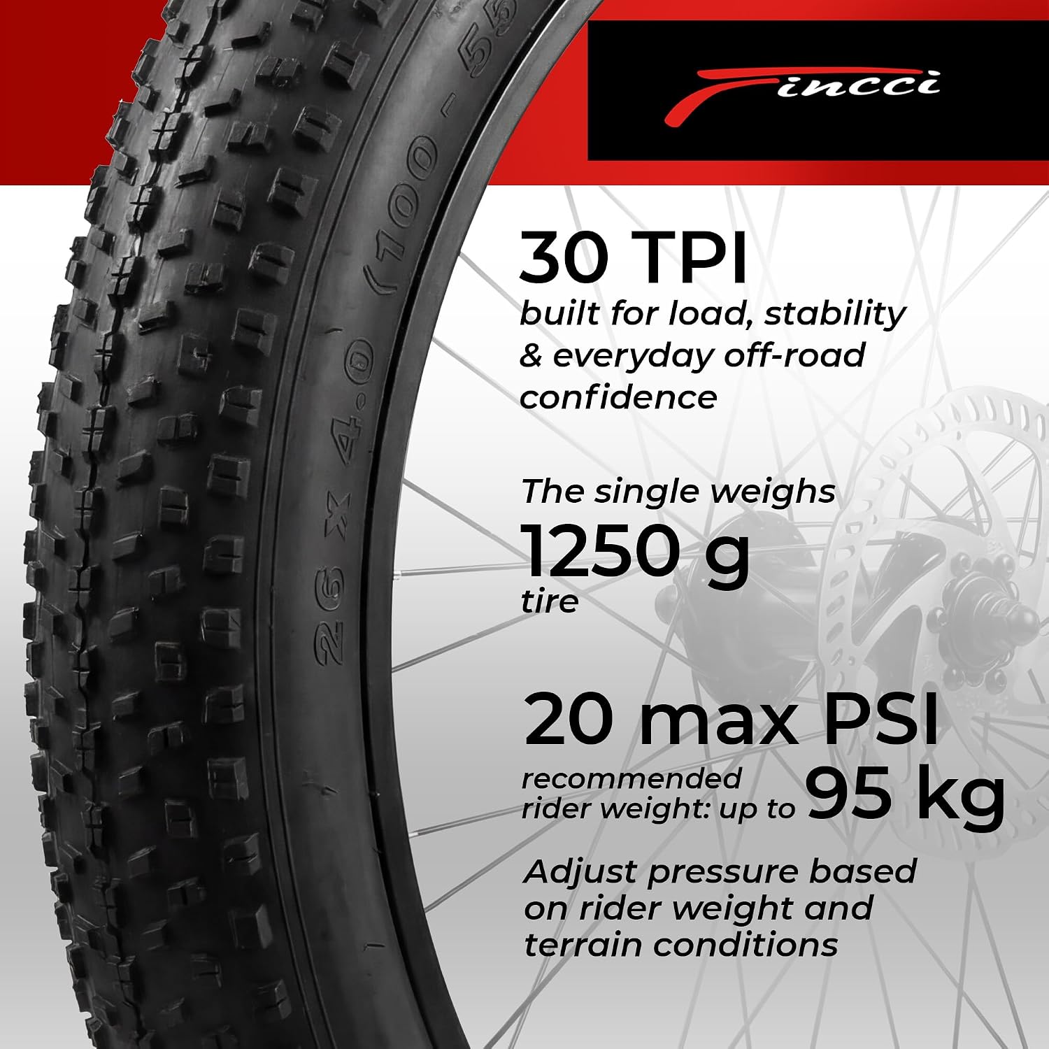 Pair 26 x 4.0 Fat Mountain Bike Tires - Foldable 100-559 3mm Anti Puncture