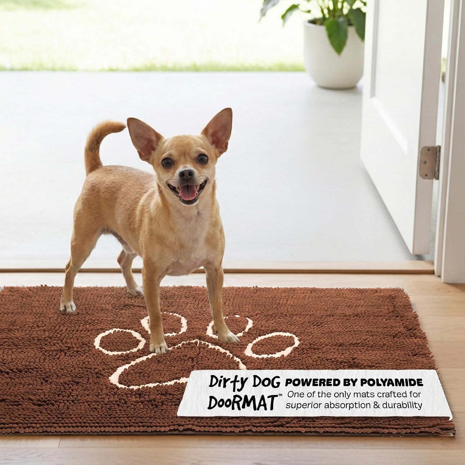 Dog Gone Smart Dirty Dog Doormat - Fast Drying Rug with Super Gripper Backing for Clean Floors - Super Absorbent and Machine Washable Mat for Muddy Paws - Grey