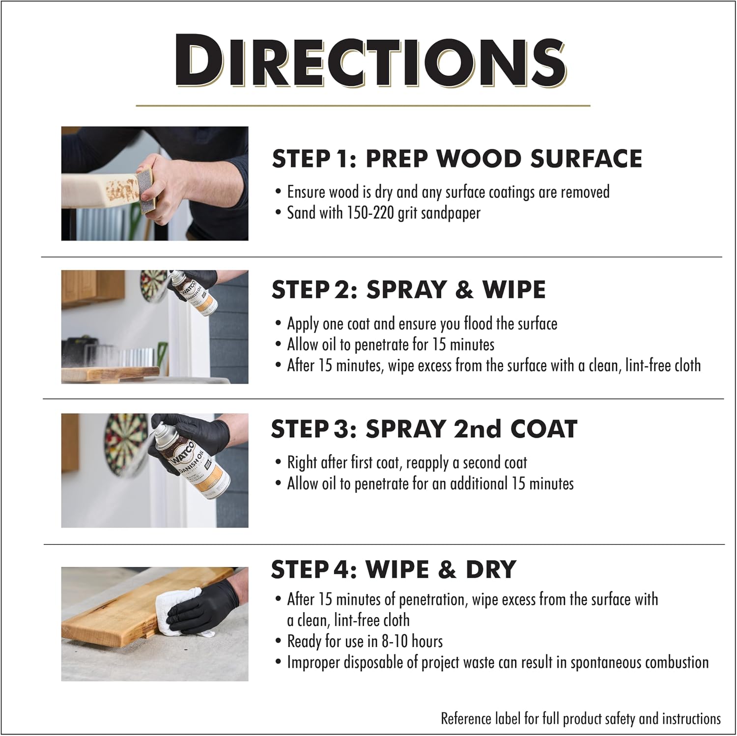 Watco 65351 Danish Oil Wood Finish, Pint, Black Walnut