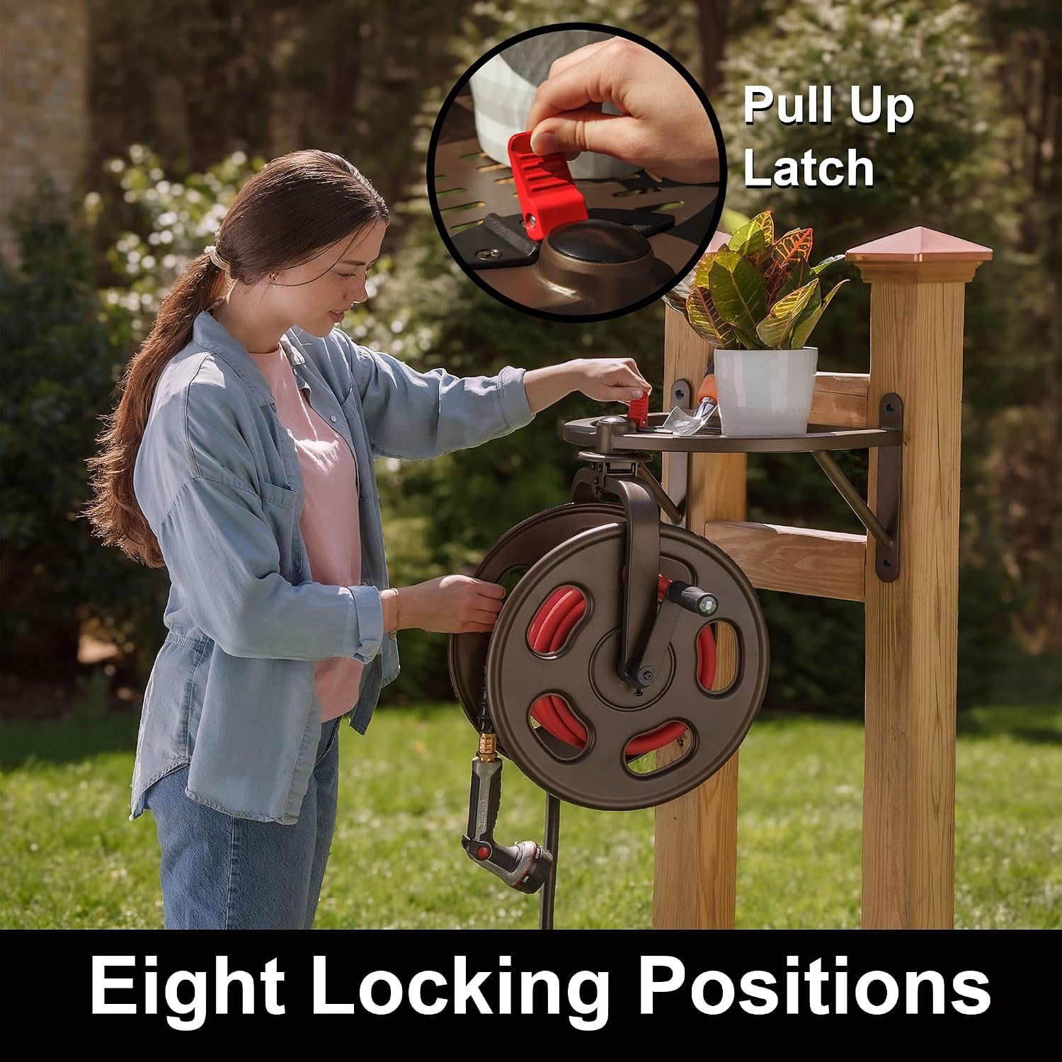 Liberty Garden 710 Navigator Rotating Garden Hose Reel, Holds 125-Feet of 5/8-Inch Hose - Bronze