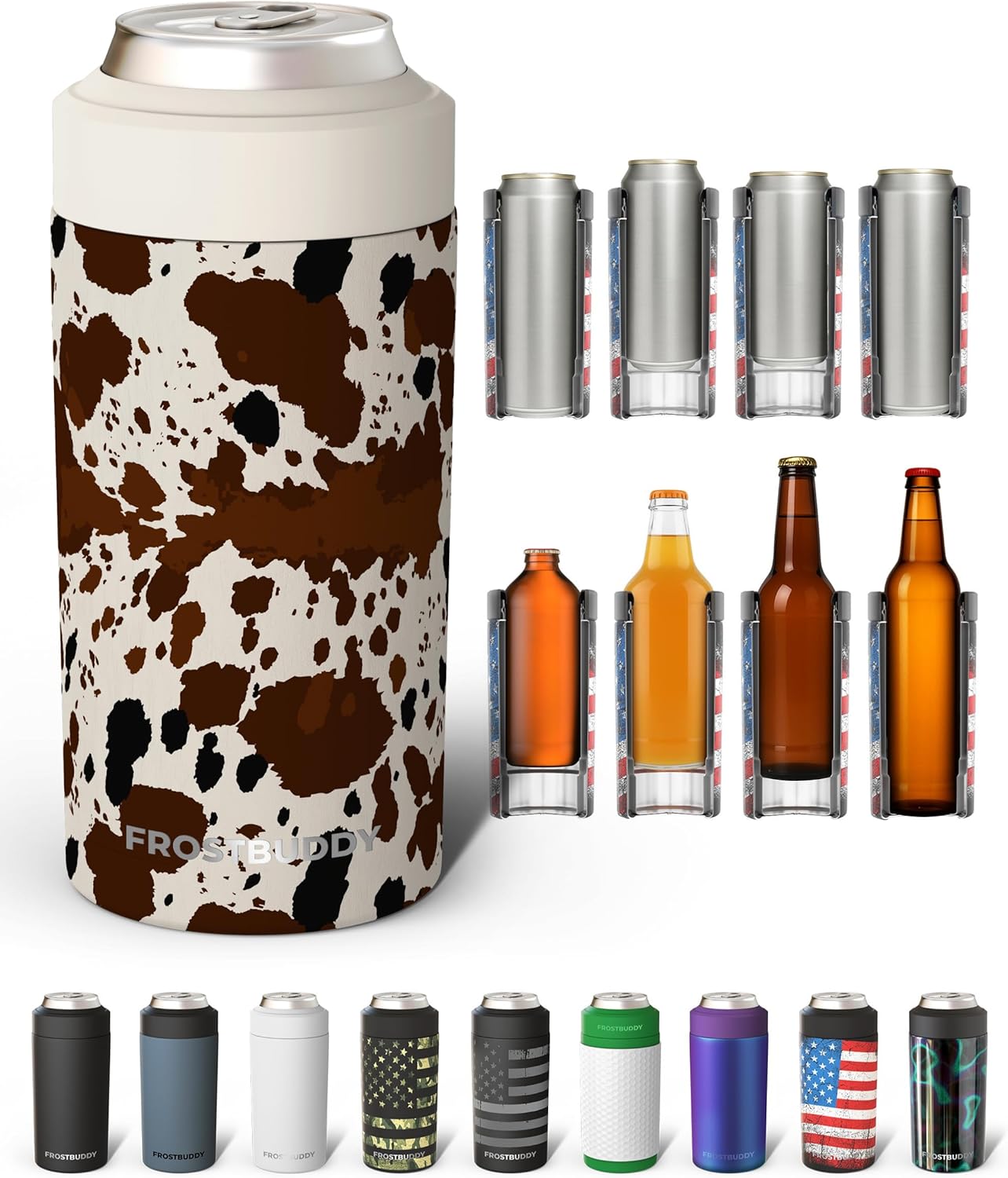 Frost Buddy Universal Can Cooler - Fits Slim Cans, 12 & 16oz (MatteBlack)