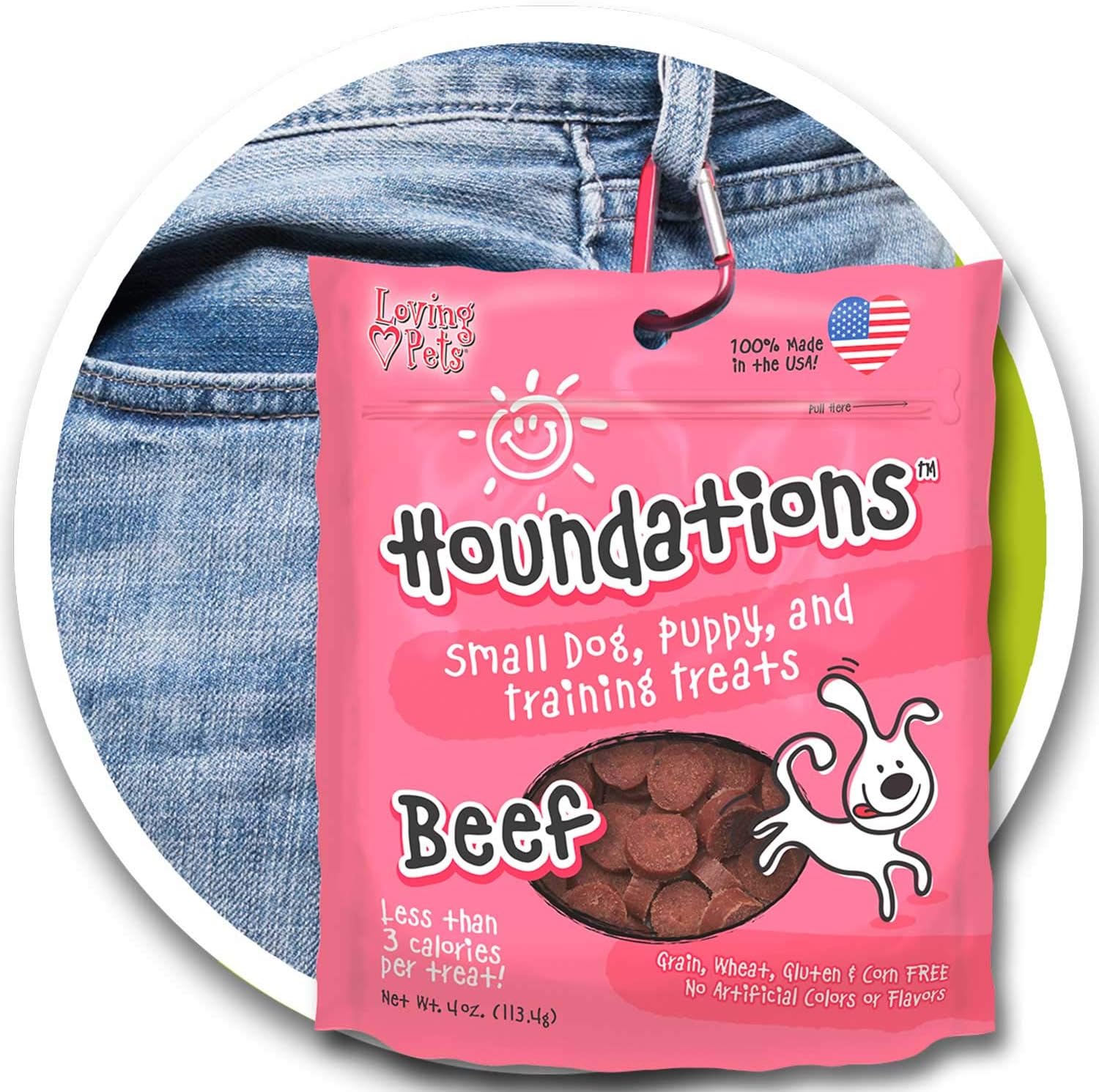 Loving Pets Houndations Chicken Dog Training Treats | All Natural | 2.6 Calories Per Treat | Grain-Free, Wheat-Free, Gluten-Free & Corn-Free | for Small Dogs & Puppies, 4 oz