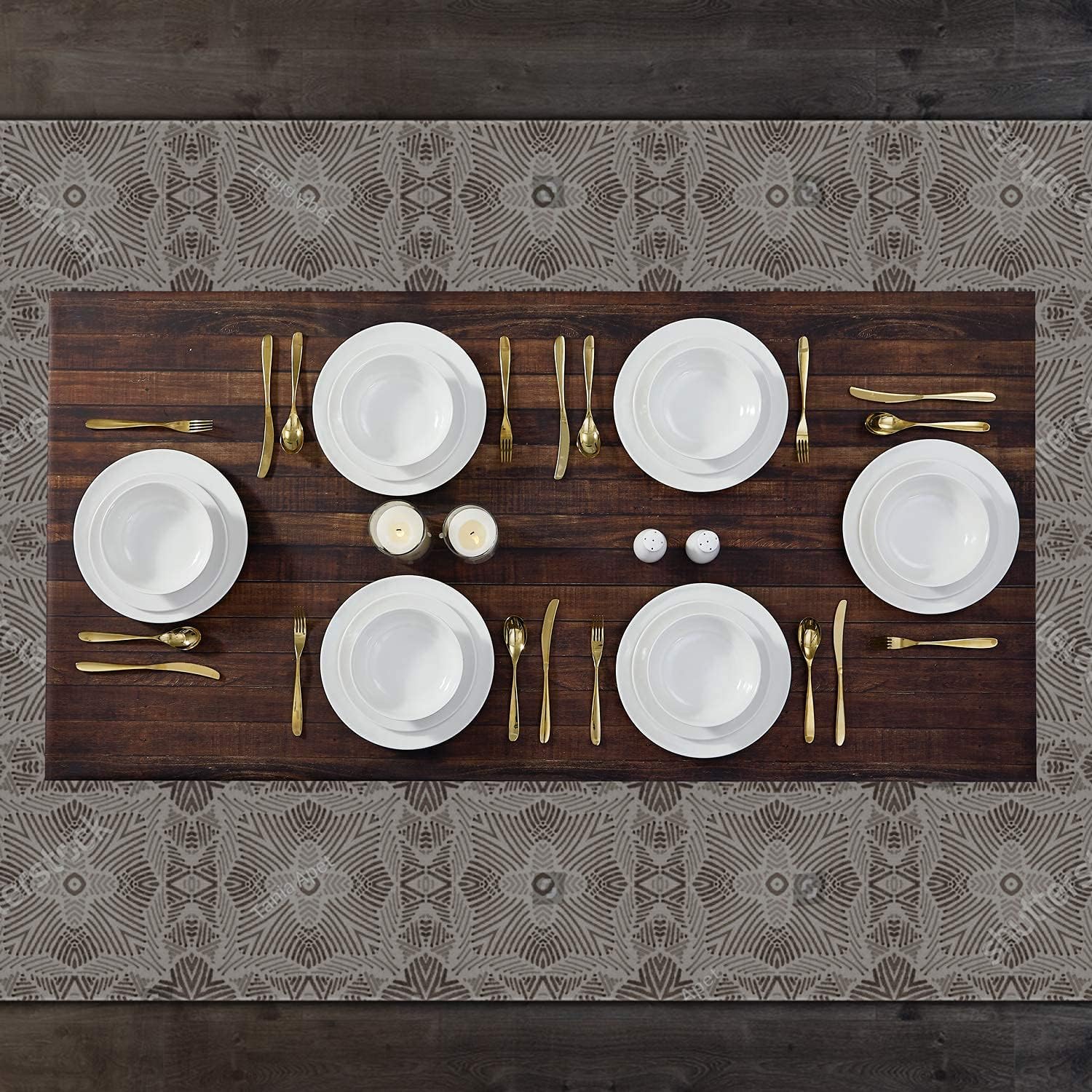 TP 18-Piece Dinnerware Set, Melamine Dishes Set with Bowls and Plates, Service for 6, Non-breakable Lightweight Dining Tableware, Teal