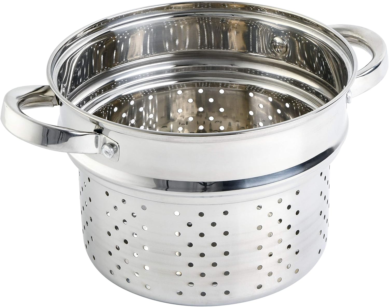 Oster Dutch Oven with Steamer Basket 3-Quart - Sangerfield Stainless Steel, Stovetop Steamer for Vegetables, Rice & Tamales, Dishwasher Safe