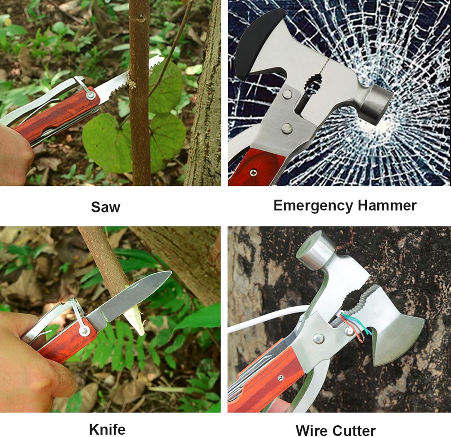 18-in-1 Multitool Camping Axe Hammer, Multi Tool with Plier, Knife | Emergency Escape Tool, Survival Gear for Outdoor Hunting Hiking, Fathers Day Gift for Men Dad Husband Boyfriend