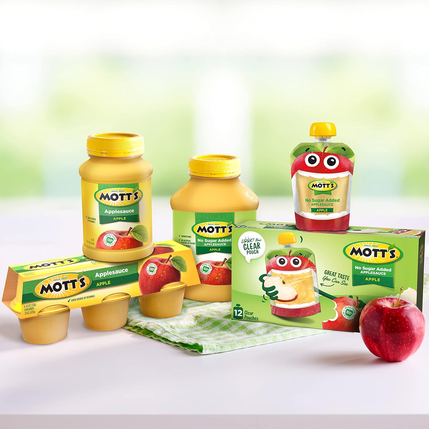 Mott's Applesauce, 4 Oz Cups, 36 Count, No Artificial Flavors, Good Source of Vitamin C, Nutritious Option for The Whole Family