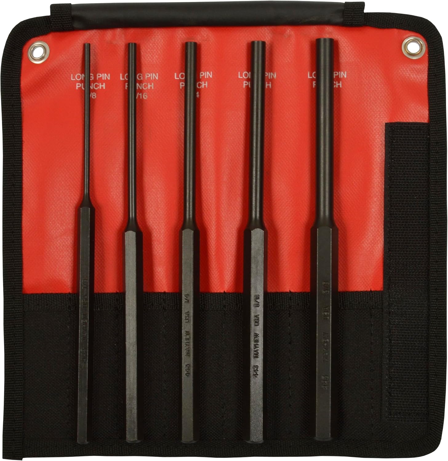 Mayhew Pro 62065 5Piece Pin Punch Set with Extra Long Pin Lengths