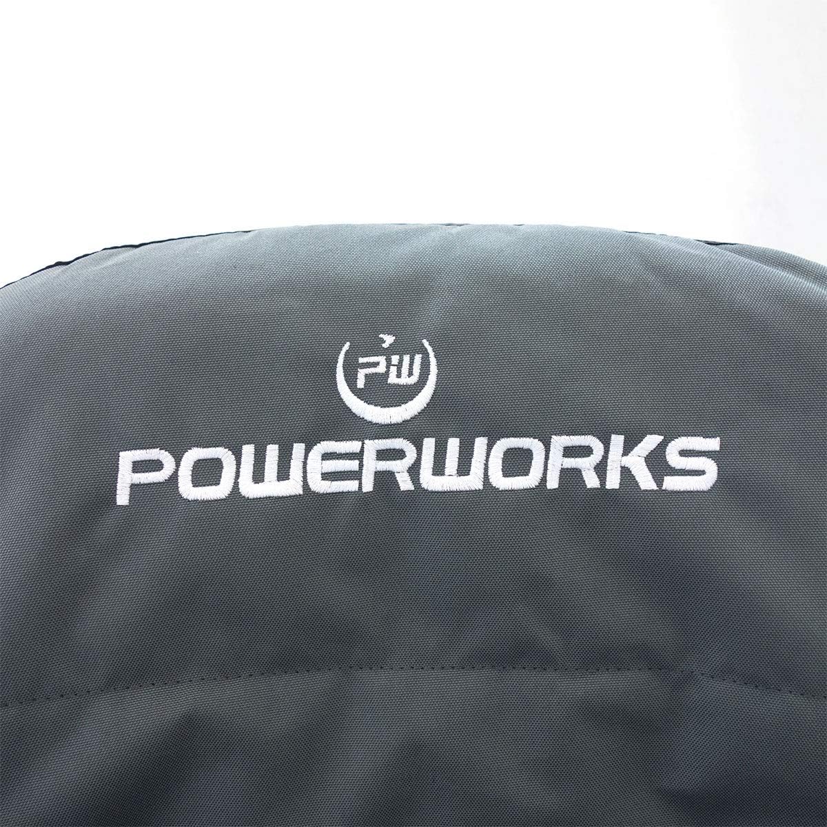 POWERWORKS Weatherproof Deluxe Riding Lawn Mower Seat Cover, Medium, Black | For Seats 12.4-14.1" High, 600D Oxford Cloth, Storage Pockets