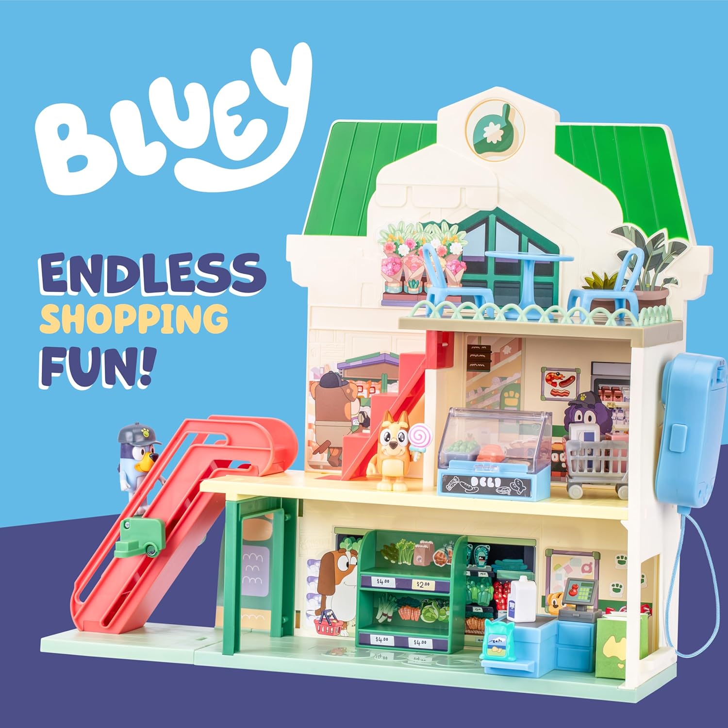 Bluey Toy House Mega Bundle, Family Home & BBQ Playhouse, Ages 3-5