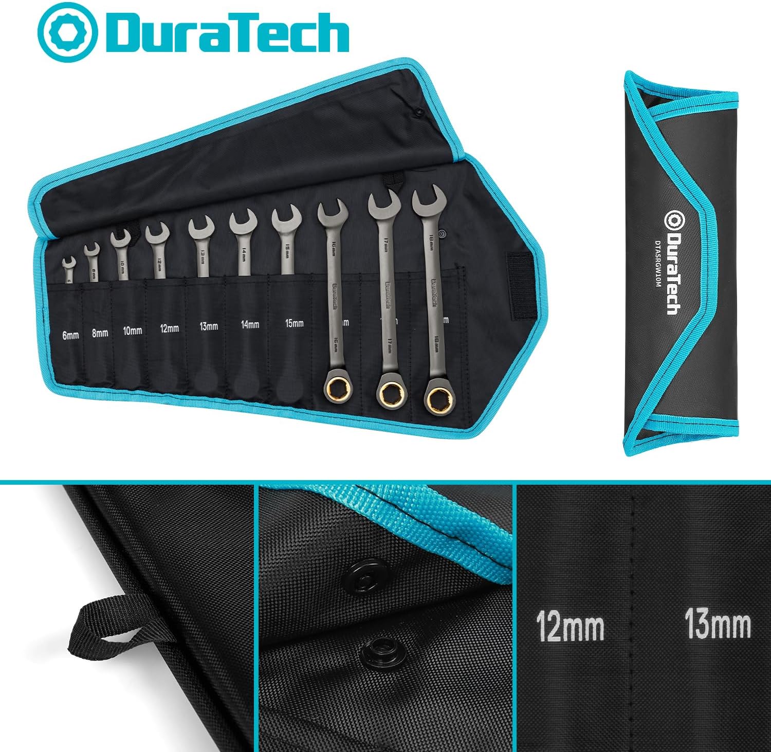 DURATECH 22-Piece Ratcheting Wrench Set, Combination Wrench Set, Metric&SAE