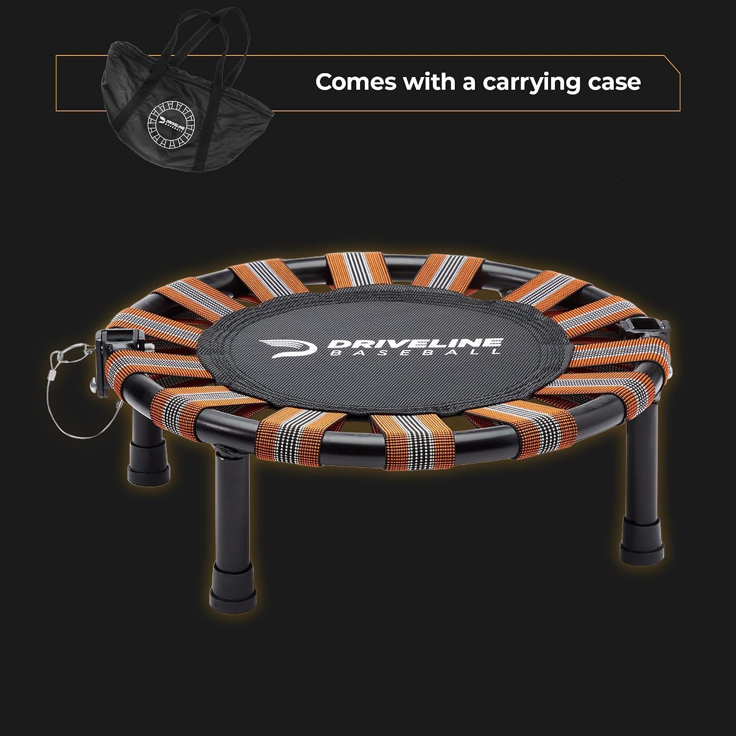Driveline Baseball Shoulder Recovery Mini Trampoline (18-Inch) Portable with Carrying Case