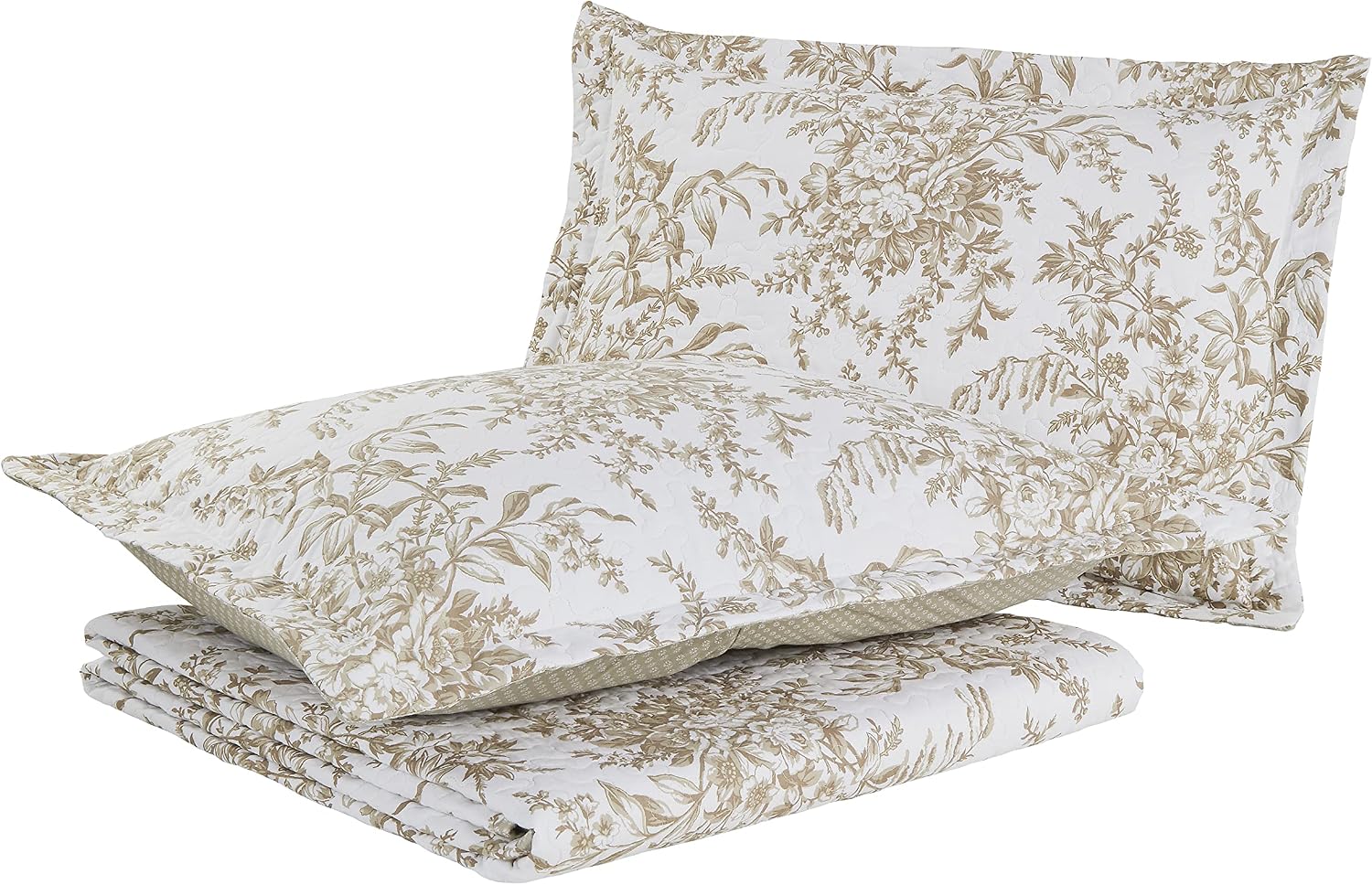 Laura Ashley – Queen Quilt Set, Soft & Lightweight Bedding with Matching Shams, Reversible Floral Room Decor, College Dorm Room Essentials (Bedford Blue)