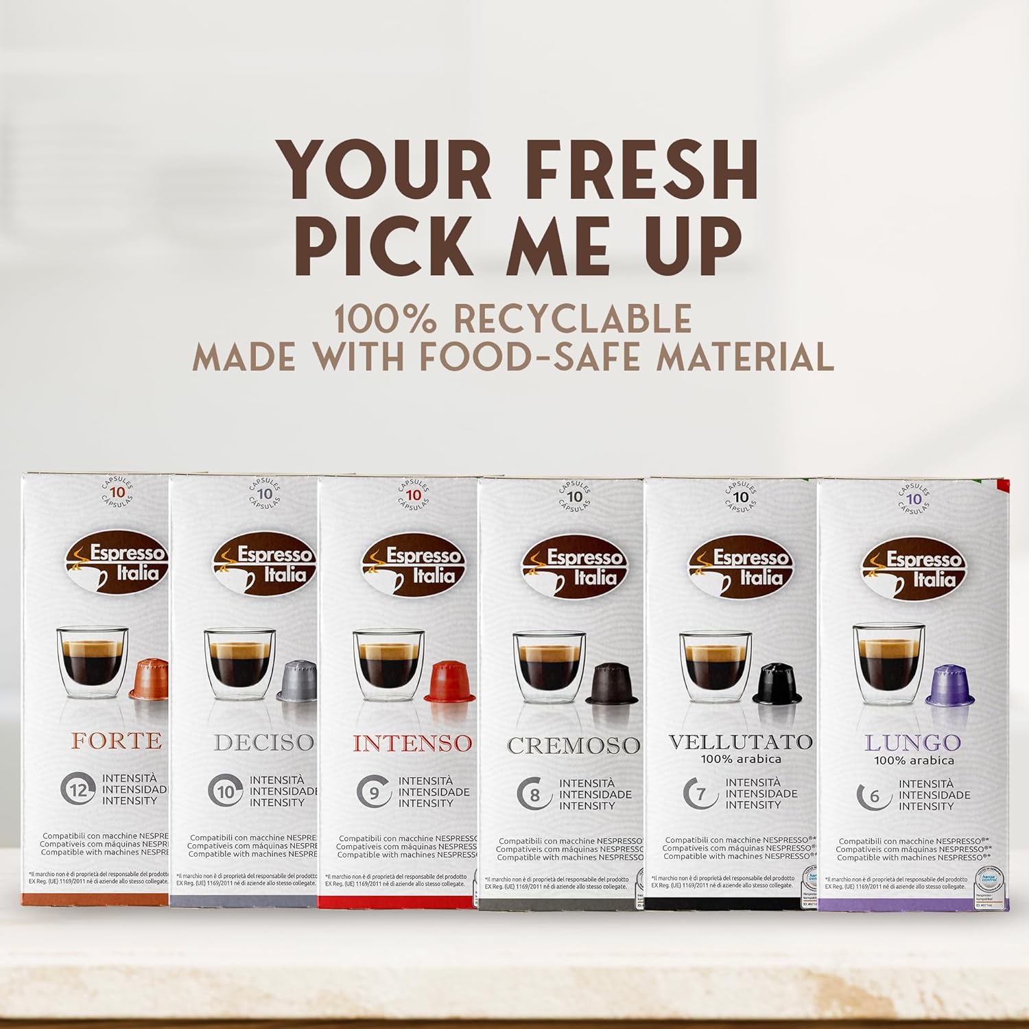 Espresso Italia 100 Variety Pack Pods compatible with Nespresso Original Line Machines