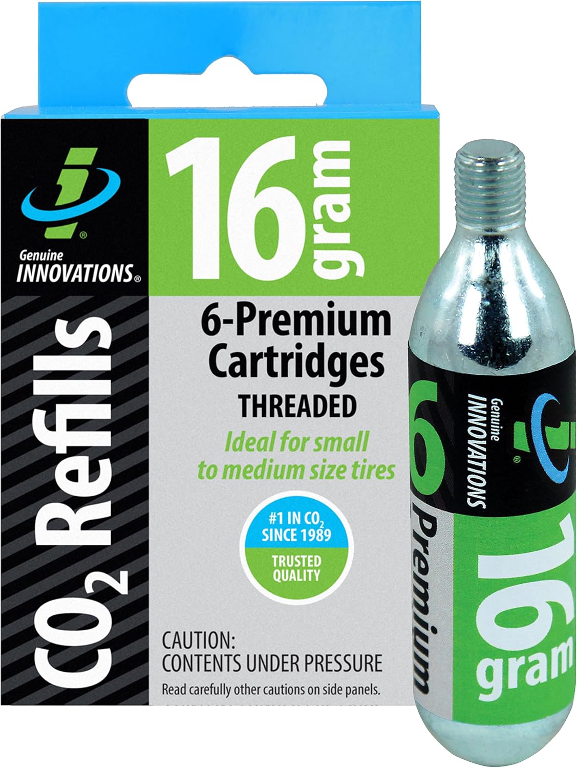 G2153, Bicycle CO2 Cartridges, Threaded, 16g, Pack of 6