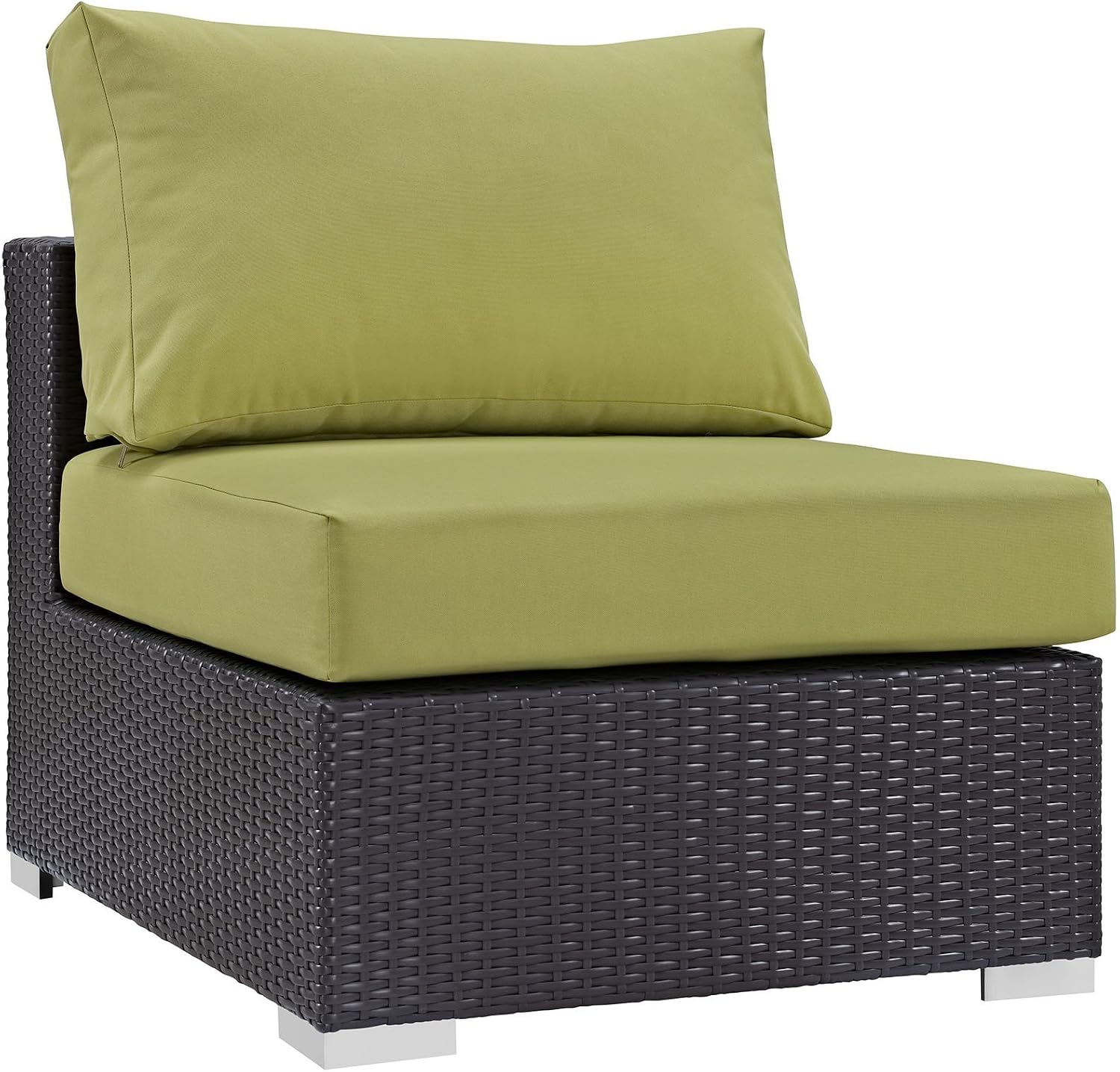 Modway Convene Wicker Rattan Outdoor Patio Loveseat in Espresso White