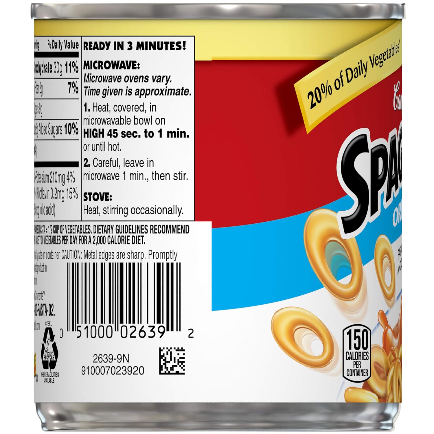 SpaghettiOs Original Canned Pasta, 15.8 oz Can