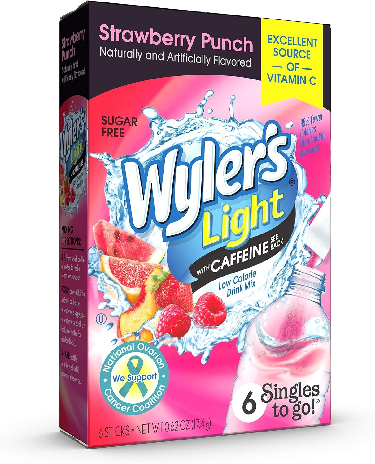 Wyler’s Light Singles To Go Drink Mix, Cherry Limeade, 8 Count (Pack of 3)