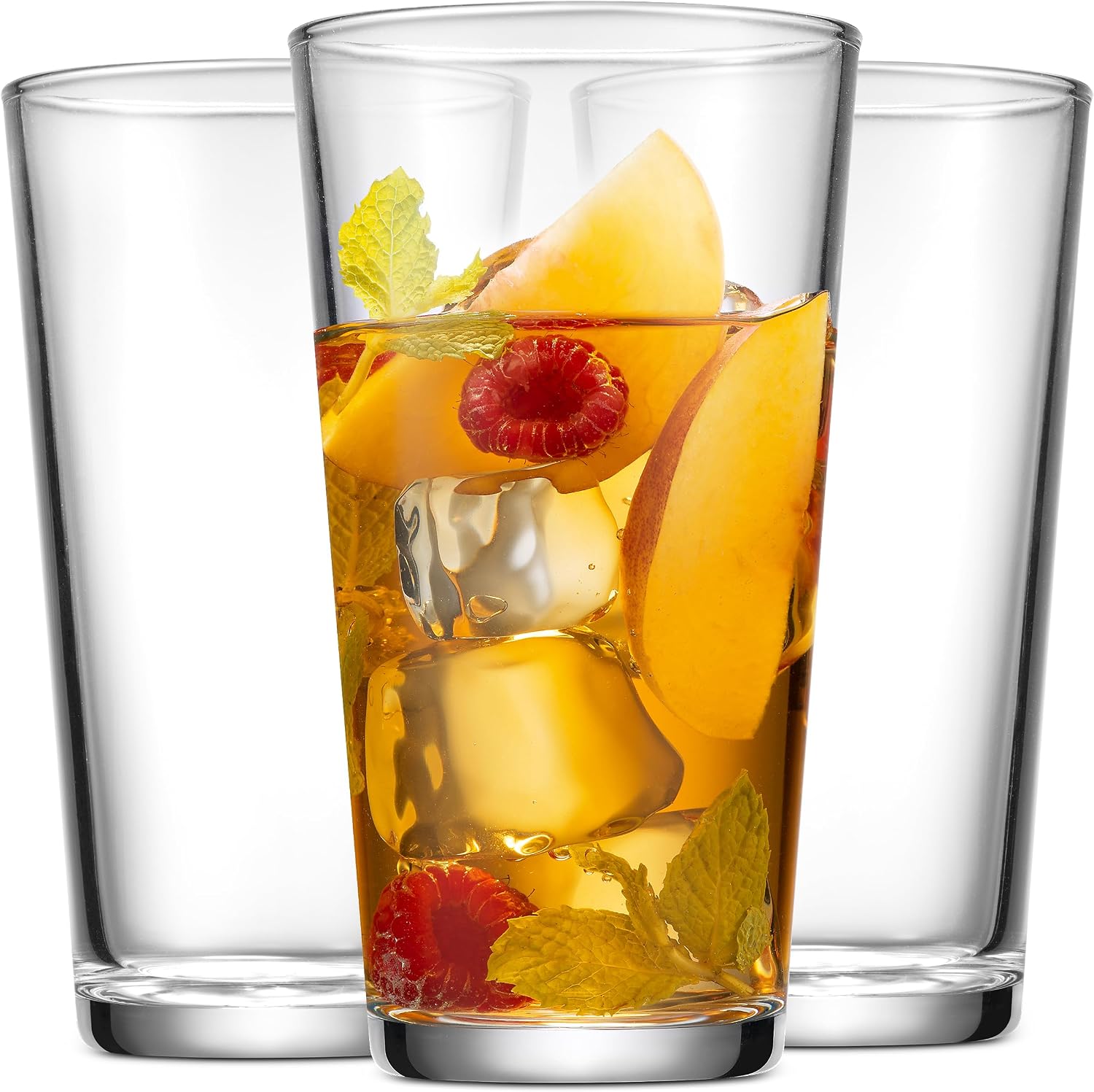 Home Essentials Drinking Glass Set - 10 Highball Glass Cups, 16 Oz. Basic Water Glasses, Beer, Juice, Cocktails, Wine, Iced Tea