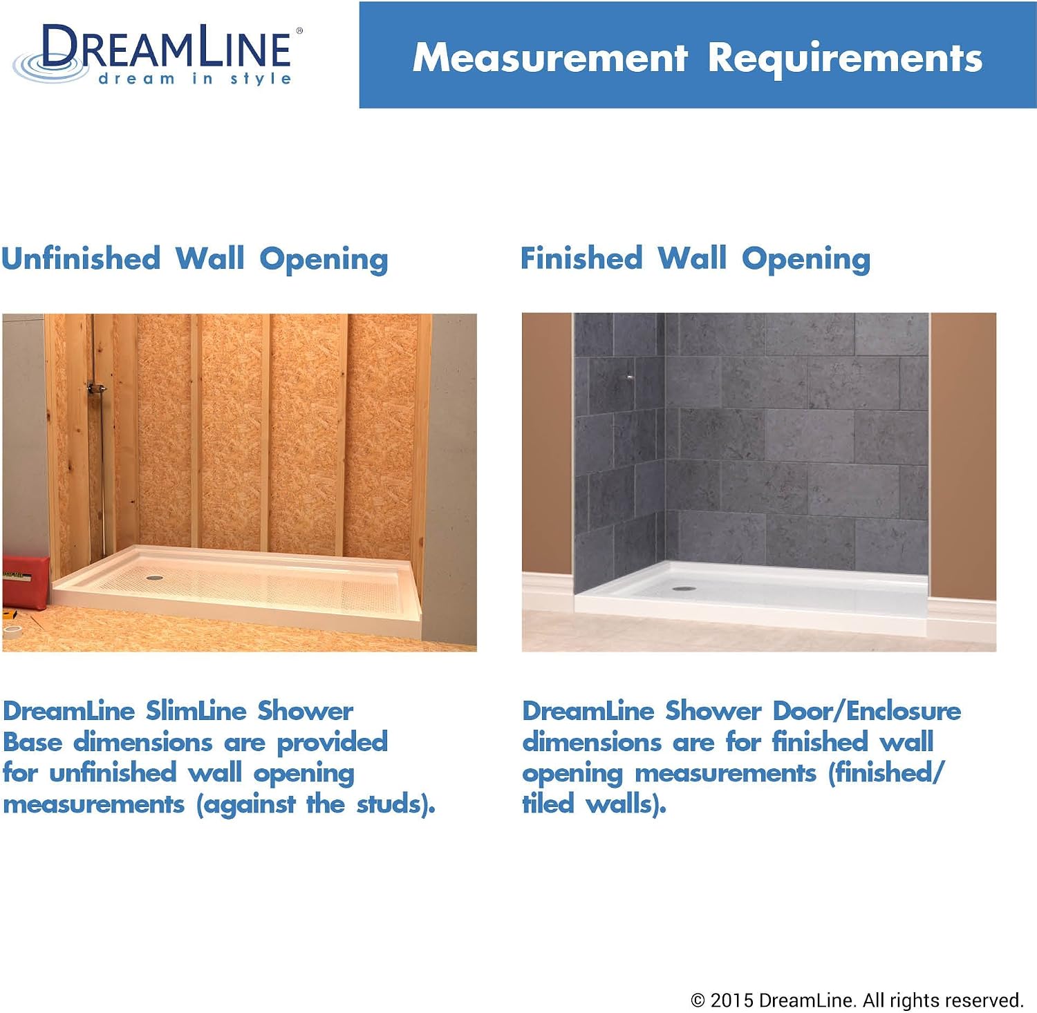 DreamLine SlimLine 32 in. D x 32 in. W x 2 3/4 in. H Center Drain Single Threshold Shower Base in White, DLT-1132320
