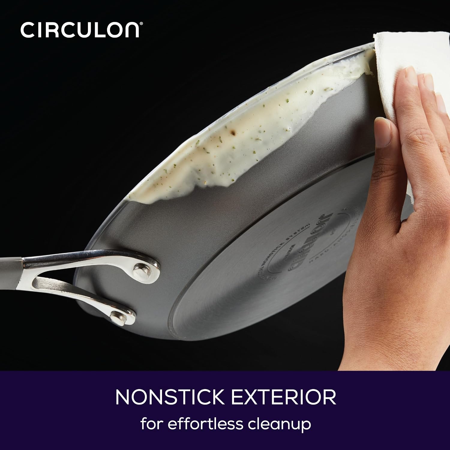 Circulon Radiance Hard Anodized Nonstick Deep Frying Pan with Lid, 12 inch Frying Pan with Lid, Deep Skillet, Gray
