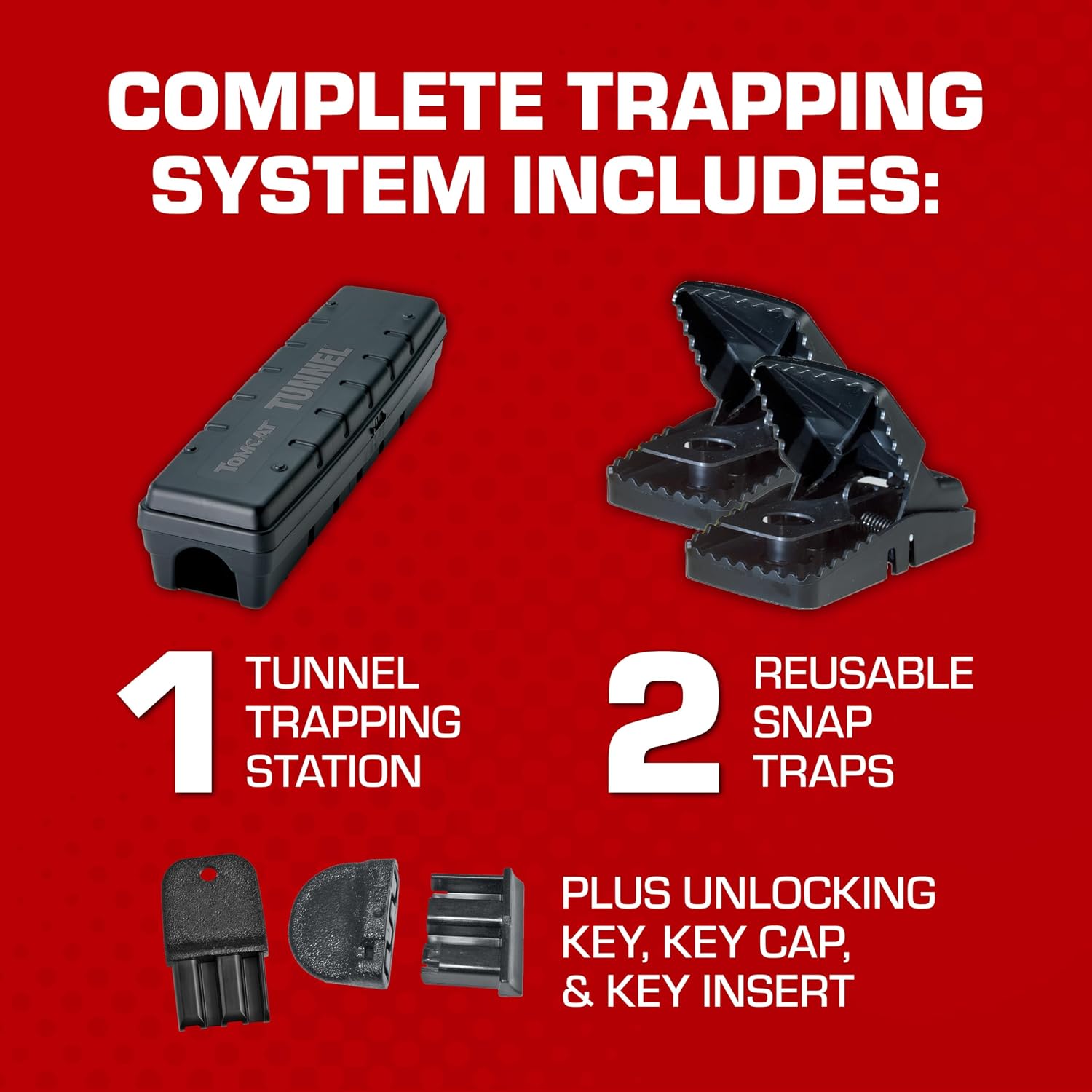 Tomcat Tunnel Trapping System | Rat & Mice Traps - 1 Tunnel Station and 2 Reusable Snap Traps