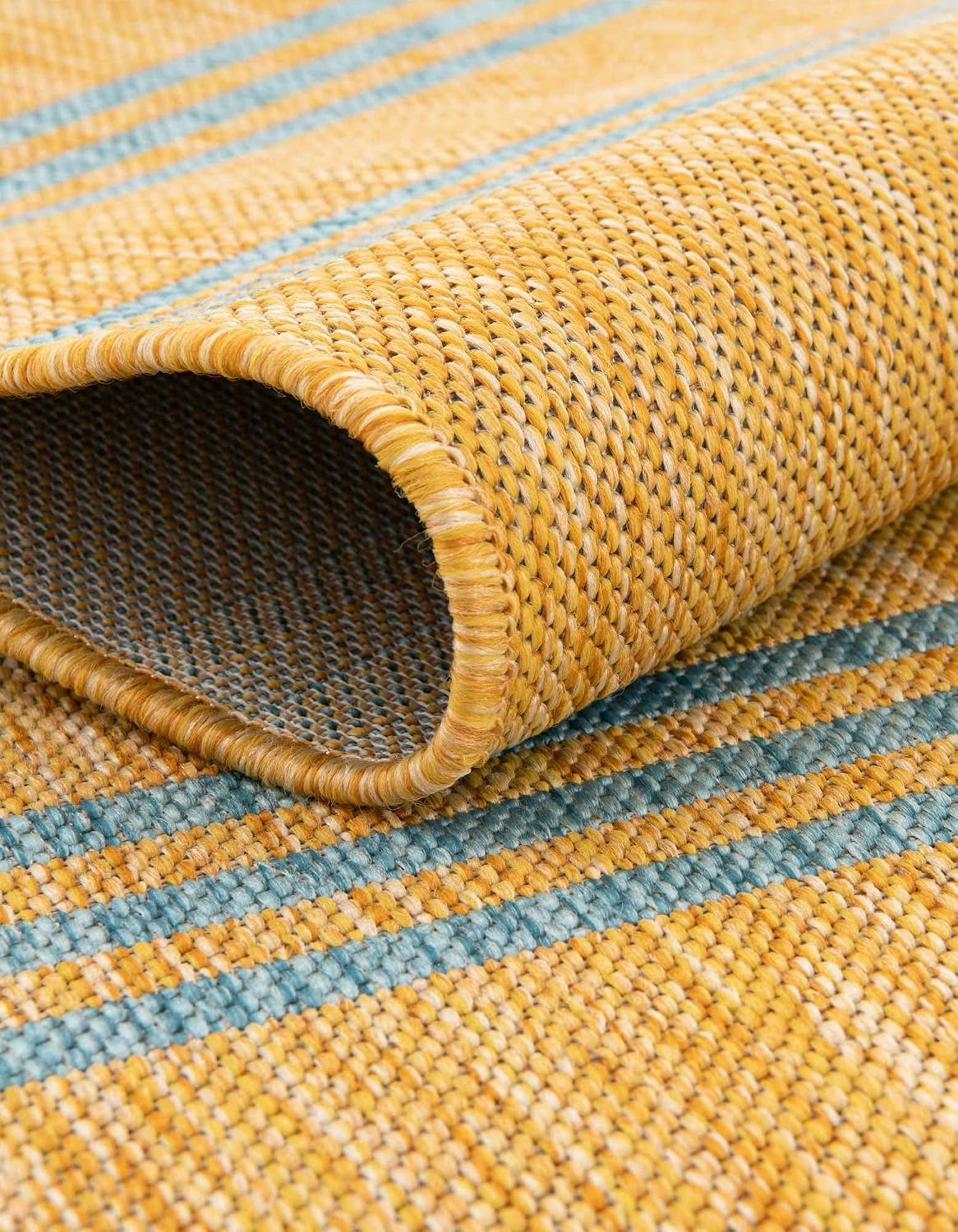 Unique Loom Outdoor Collection Area Rug - Anguilla (9' x 12' Rectangle, Blue/ Ivory)