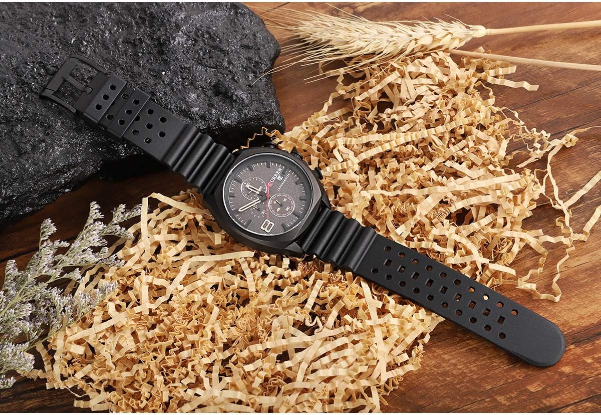 HUAFIY Silicone Watch Band 20mm22mm24mm FKM Rubber Watch Band for Men Women