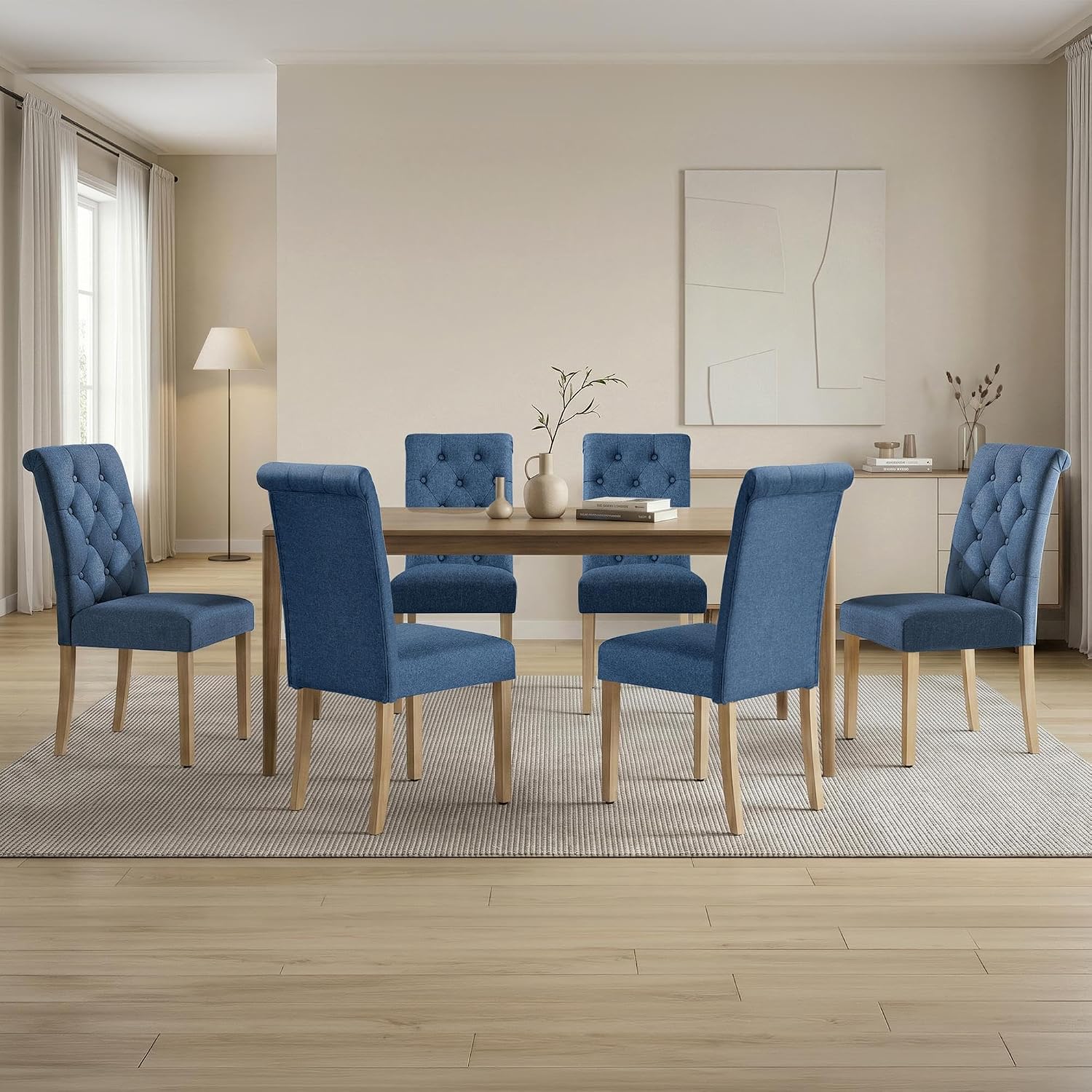 Yaheetech Dining Chairs Set of 2 Modern Upholstered Parson Chairs Dark Gray