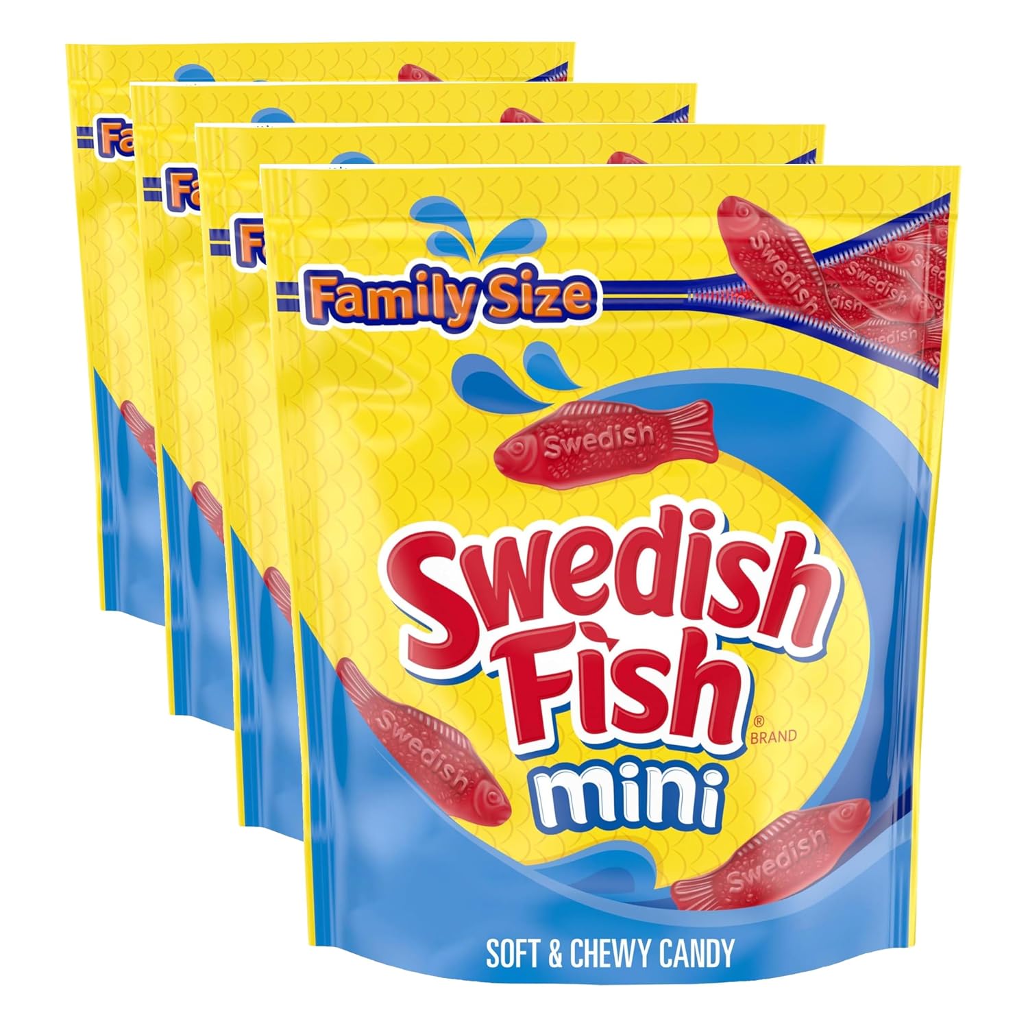 SWEDISH FISH Soft & Chewy Gummy Candy, Bulk Candy, 12-3.1 oz Boxes