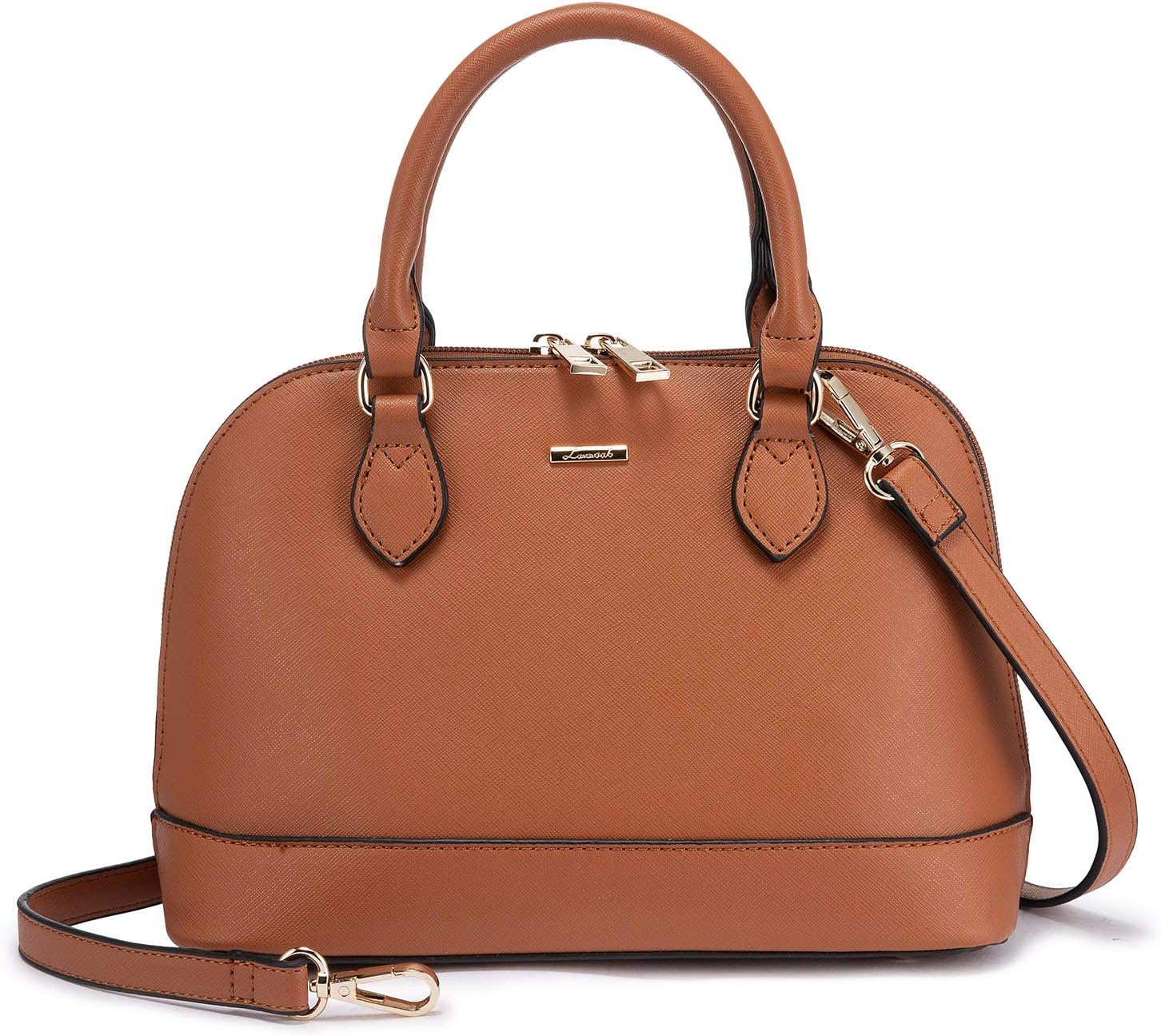 LOVEVOOK Purse for Women, Crossbody Dome Satchel Handbag with Double Zip