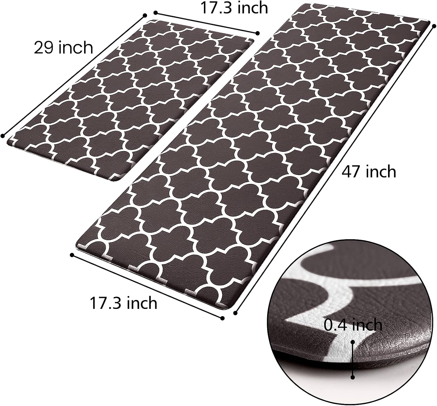KMAT Kitchen Mat Set of 2,Cushioned Anti-Fatigue Kitchen Mats for Floor