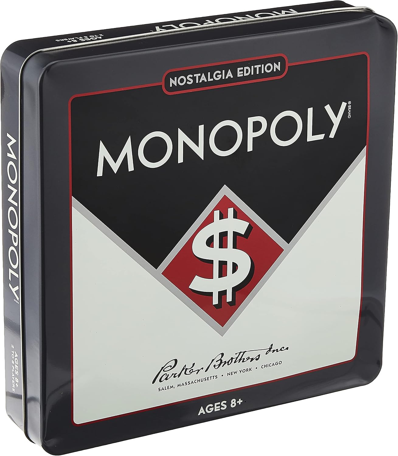 Monopoly Nostalgia Edition Board Game in Collectible Tin by WS Game Company - Vintage Style Property Trading Board Games for Ages 8+