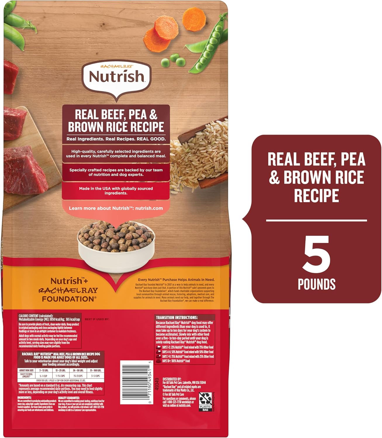 Nutrish Dry Dog Food, Beef, Pea & Brown Rice, 28 lb. Bag (Rachael Ray)