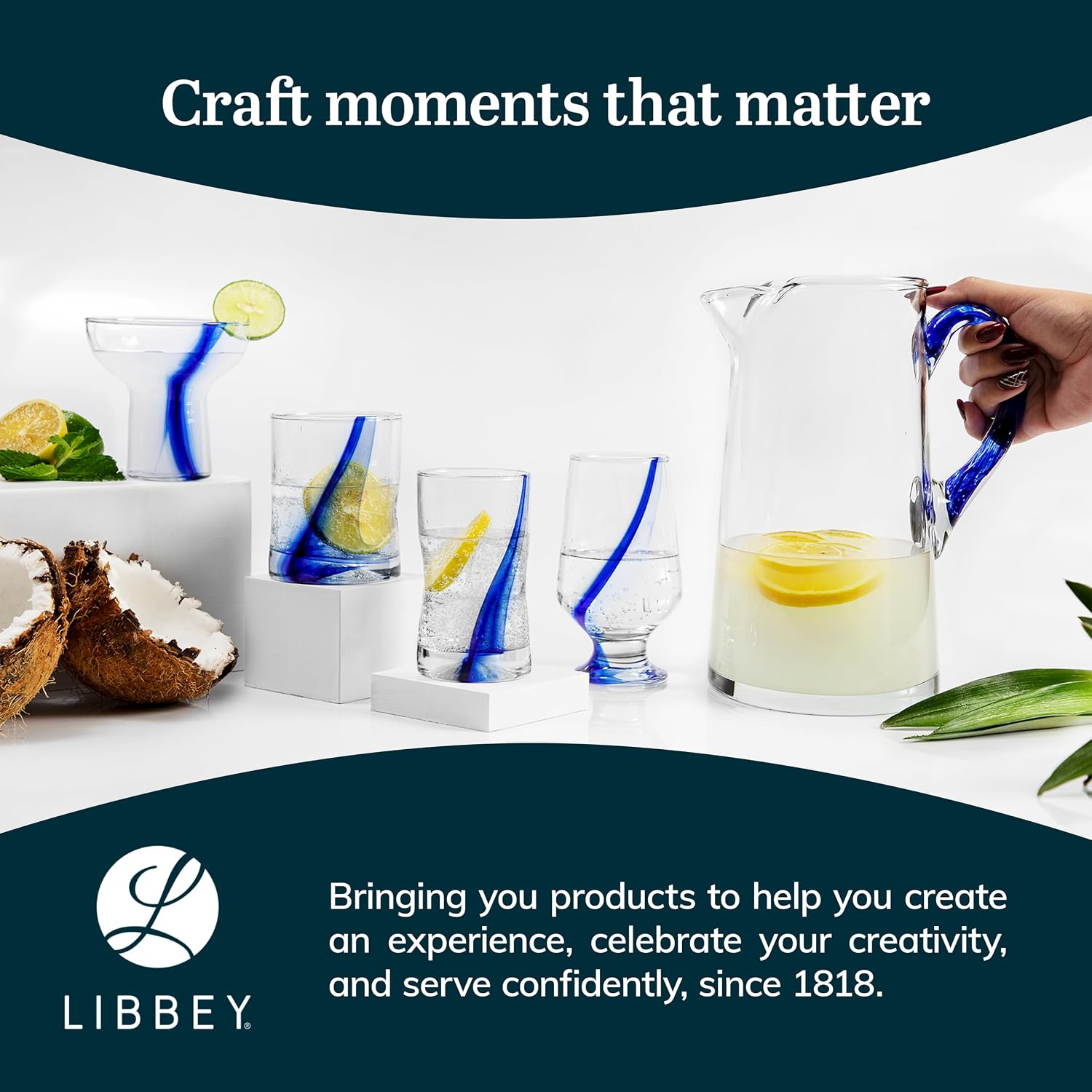 Libbey Blue Ribbon Rock Glasses Set, Artisan-Inspired Four-Dimple Shaped Glass Cups, Dishwasher Safe Whiskey Glasses Set of 8 for Dinners, Parties