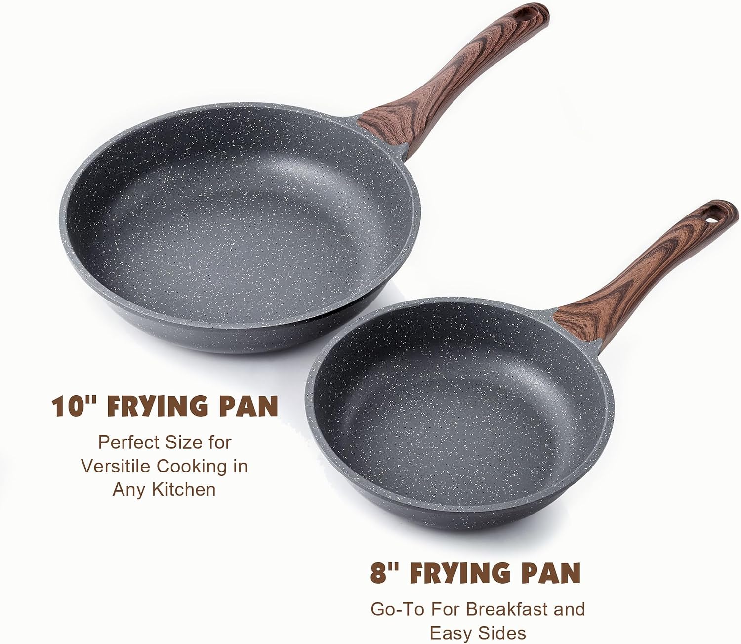 SENSARTE Nonstick Frying Pan Skillet, Swiss Granite Coating Omelette Pan, Healthy Stone Cookware Chef's Pan